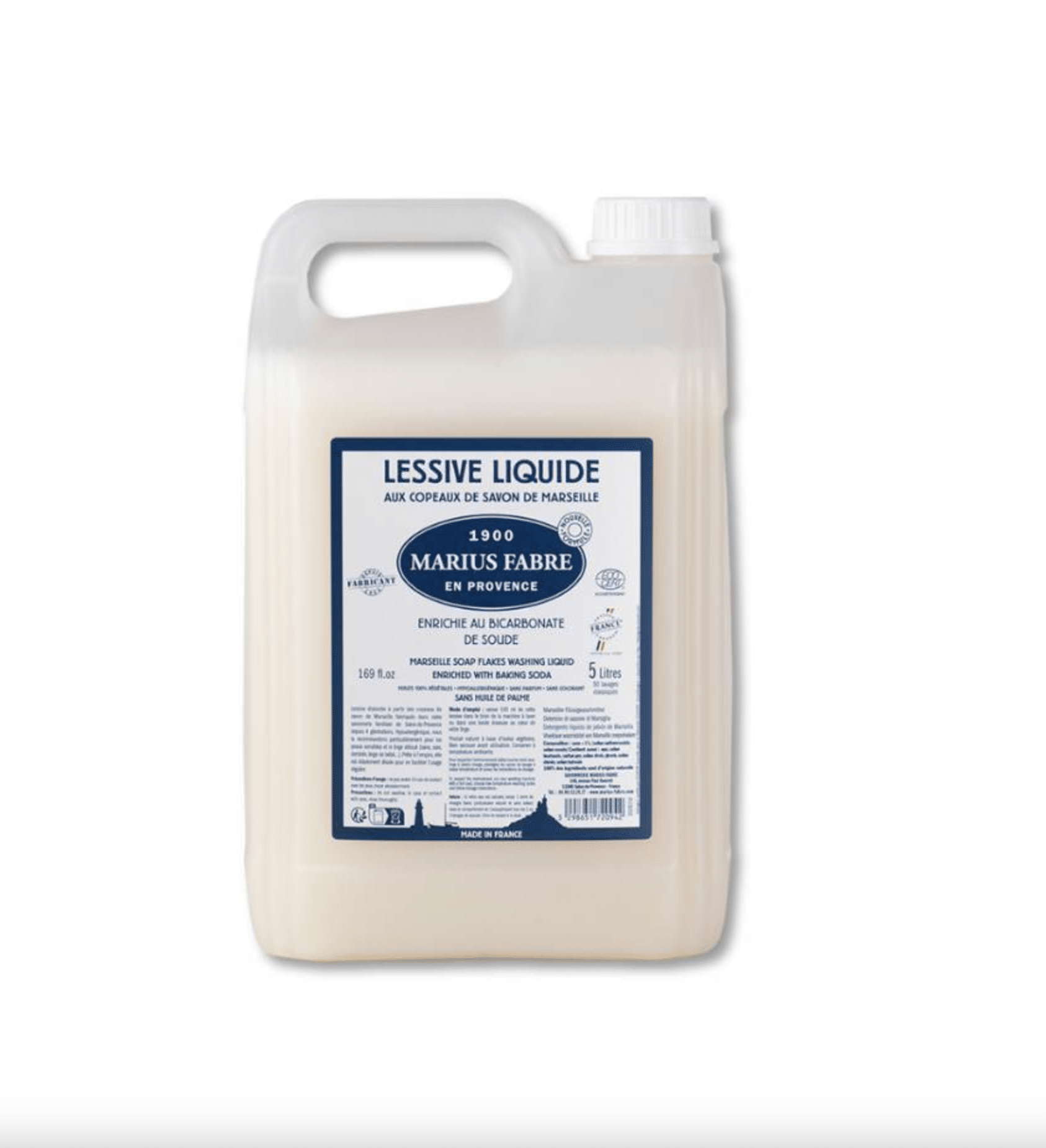 Lessive aux copeaux de Savon de Marseille 5 L – Bicarbonate de soude