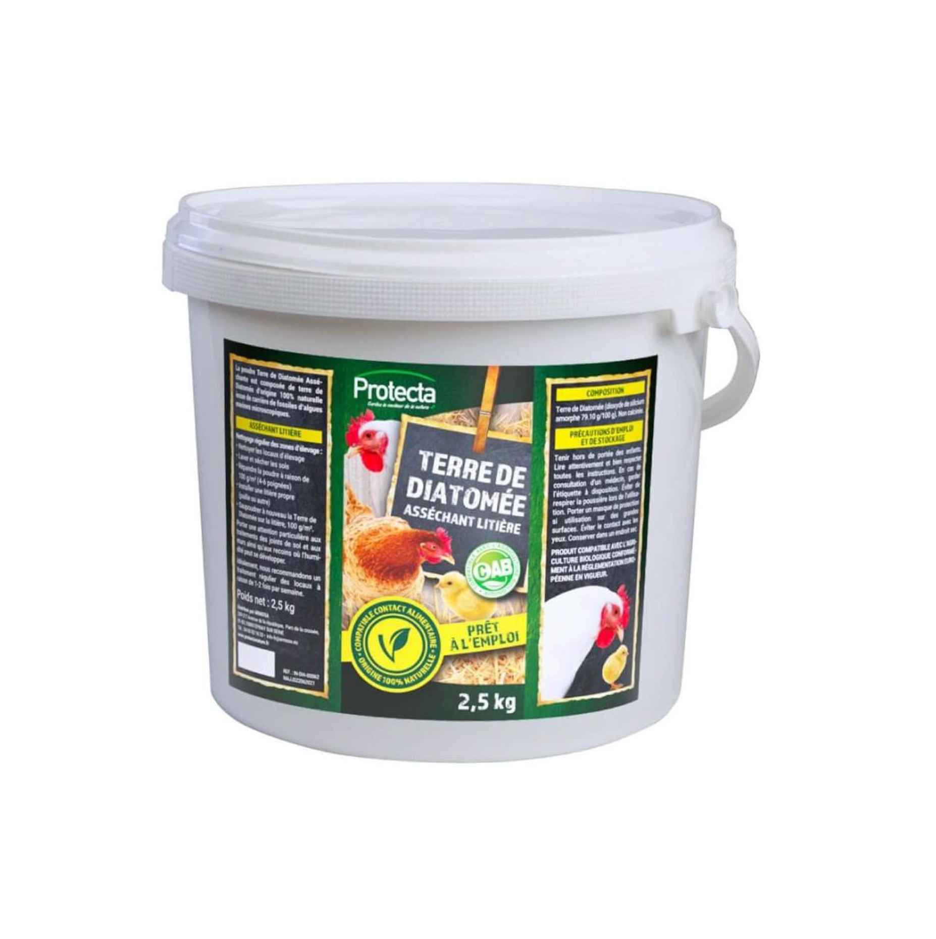Terre de diatomée naturelle – Seau 2,5 kg – Barrière minérale anti-insectes