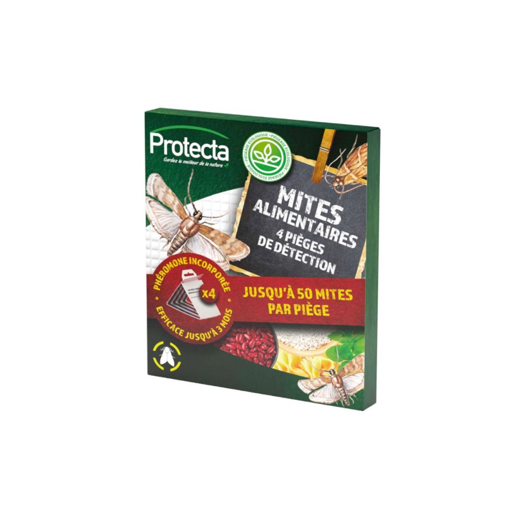 Pièges de détection pour mites alimentaires – Lot de 4 – Sans insecticide