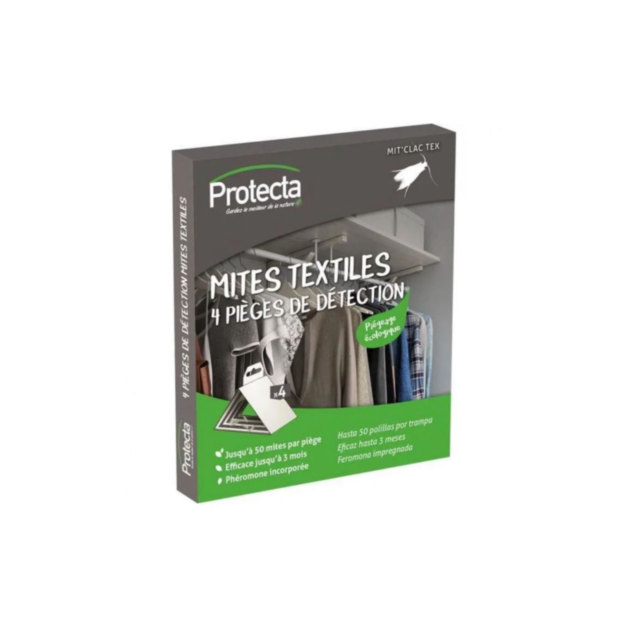 Pièges de détection pour mites textiles – Lot de 4 – Sans insecticide
