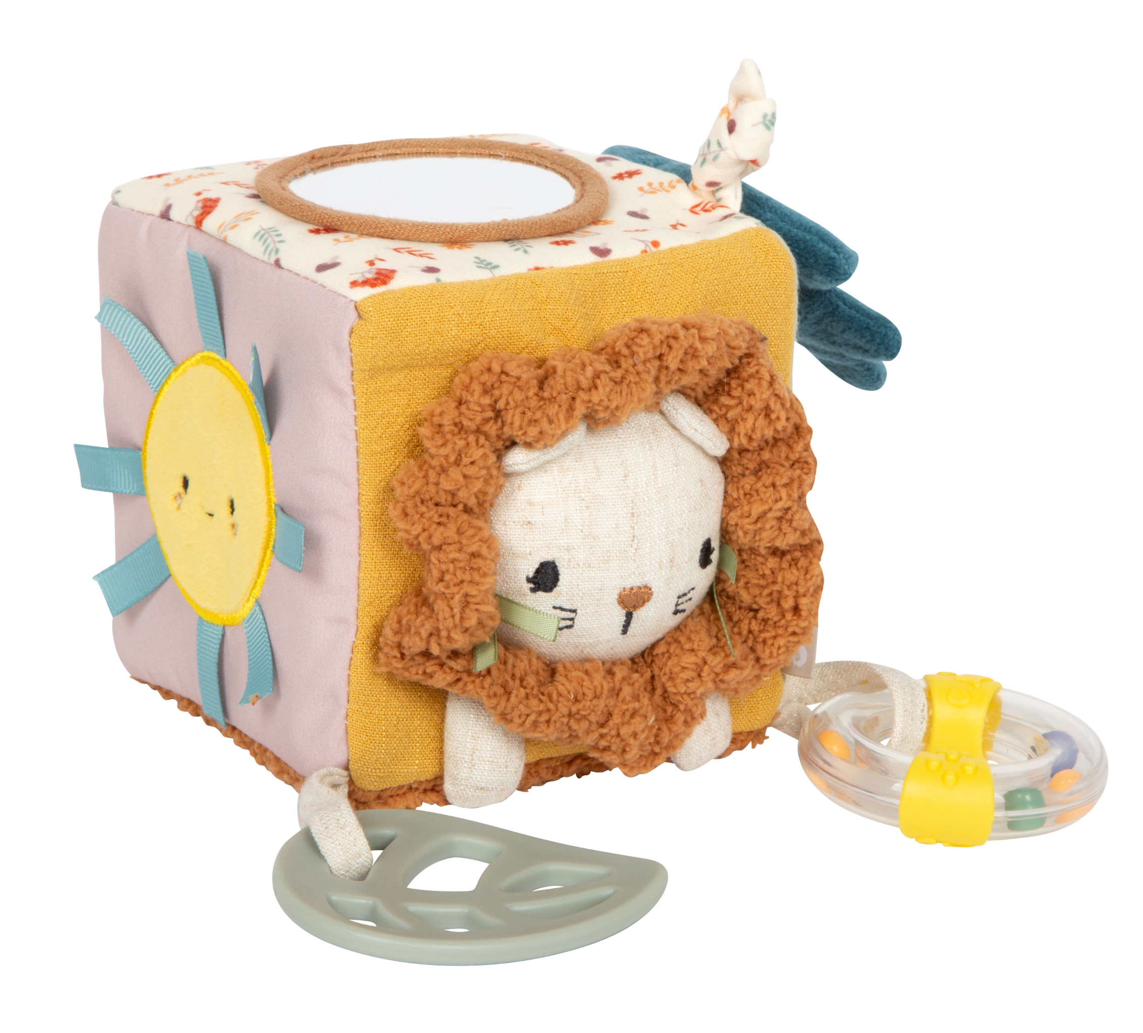 Cube d'éveil sensoriel en tissu - Petit lion