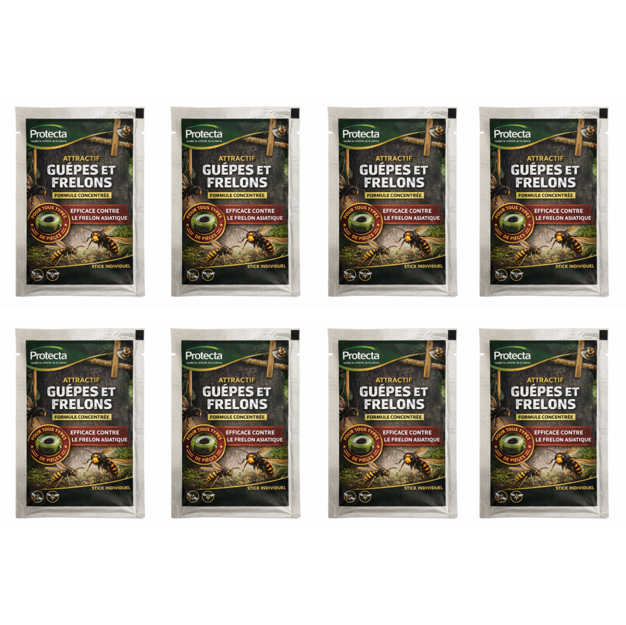 Lot de 8 stick attractif guêpes et frelons - 50 ml