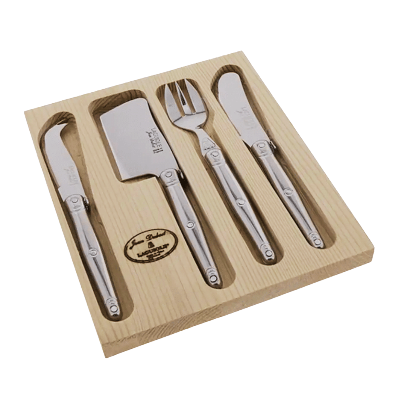Coffret 4 couteaux à fromage avec support en bois - LAGUIOLE