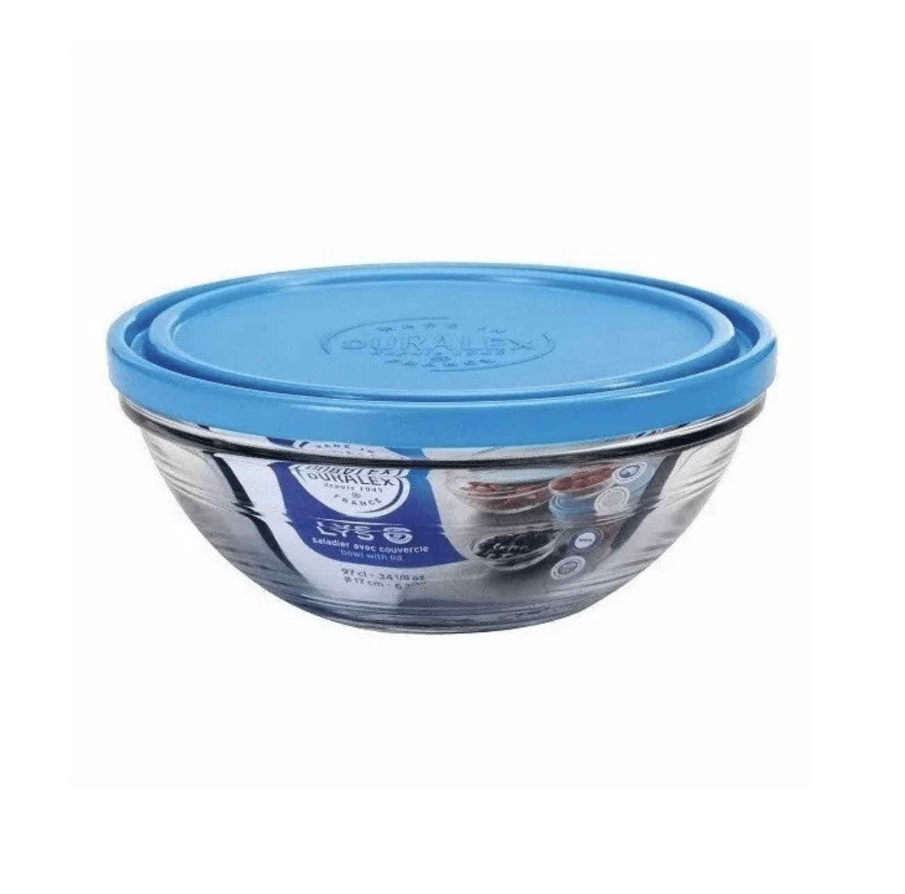 Saladier de conservation en verre rond 23 cm