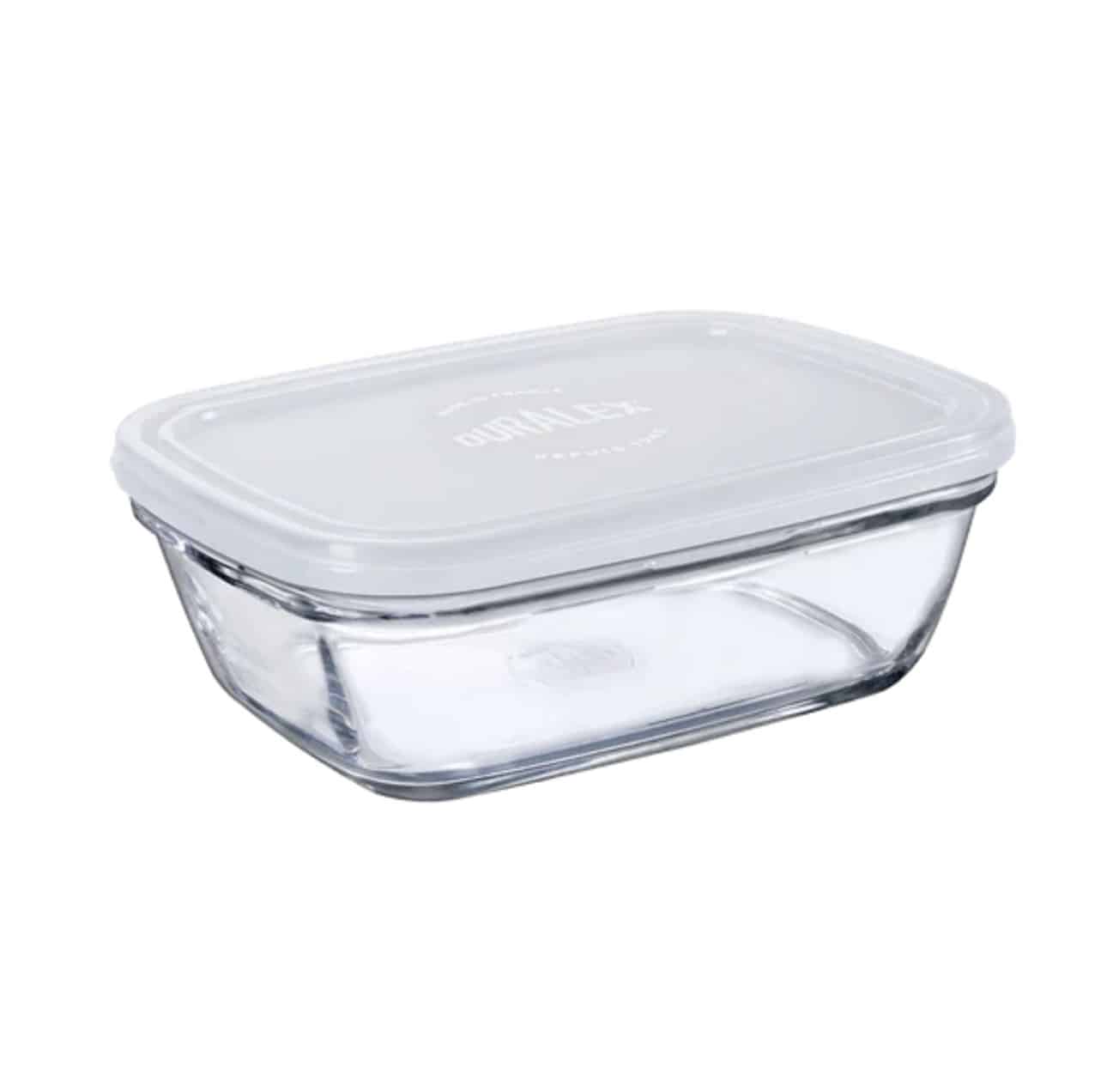 Boîte de conservation rectangulaire en verre DURALEX – Blanc 1,1 L