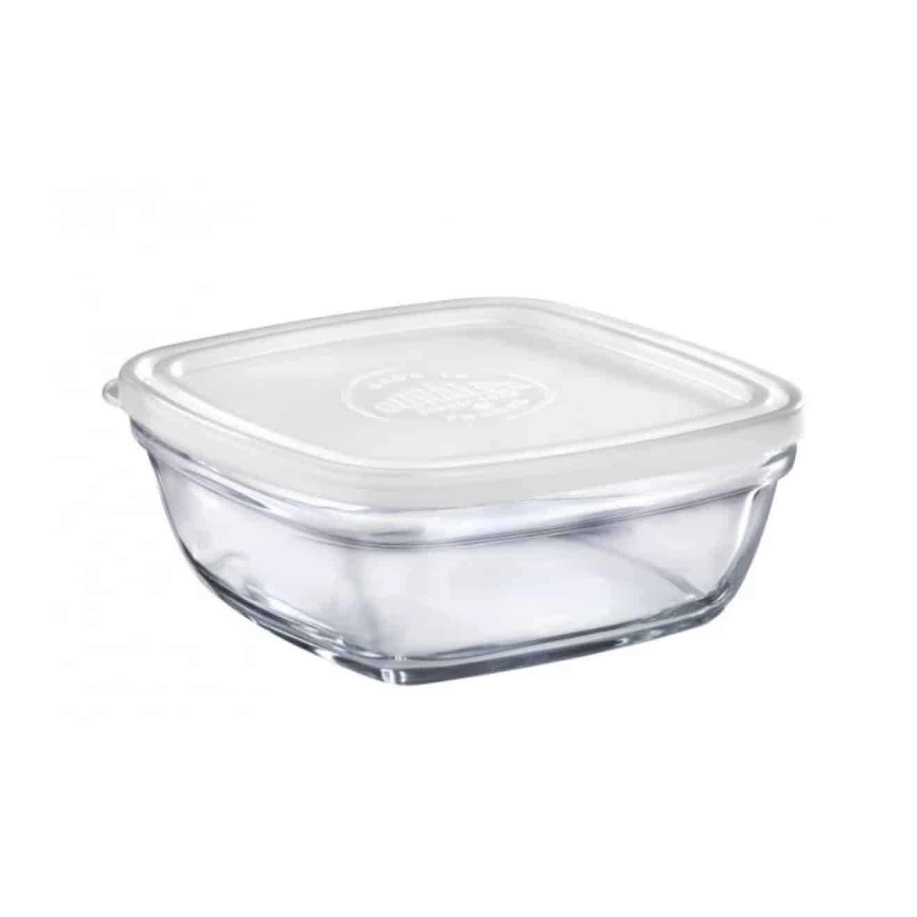 Boîte de conservation carré en verre DURALEX – Blanc 20 X 20cm