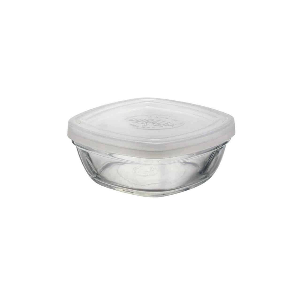 Boîte de conservation carré en verre DURALEX – Blanc 9 X 9 cm