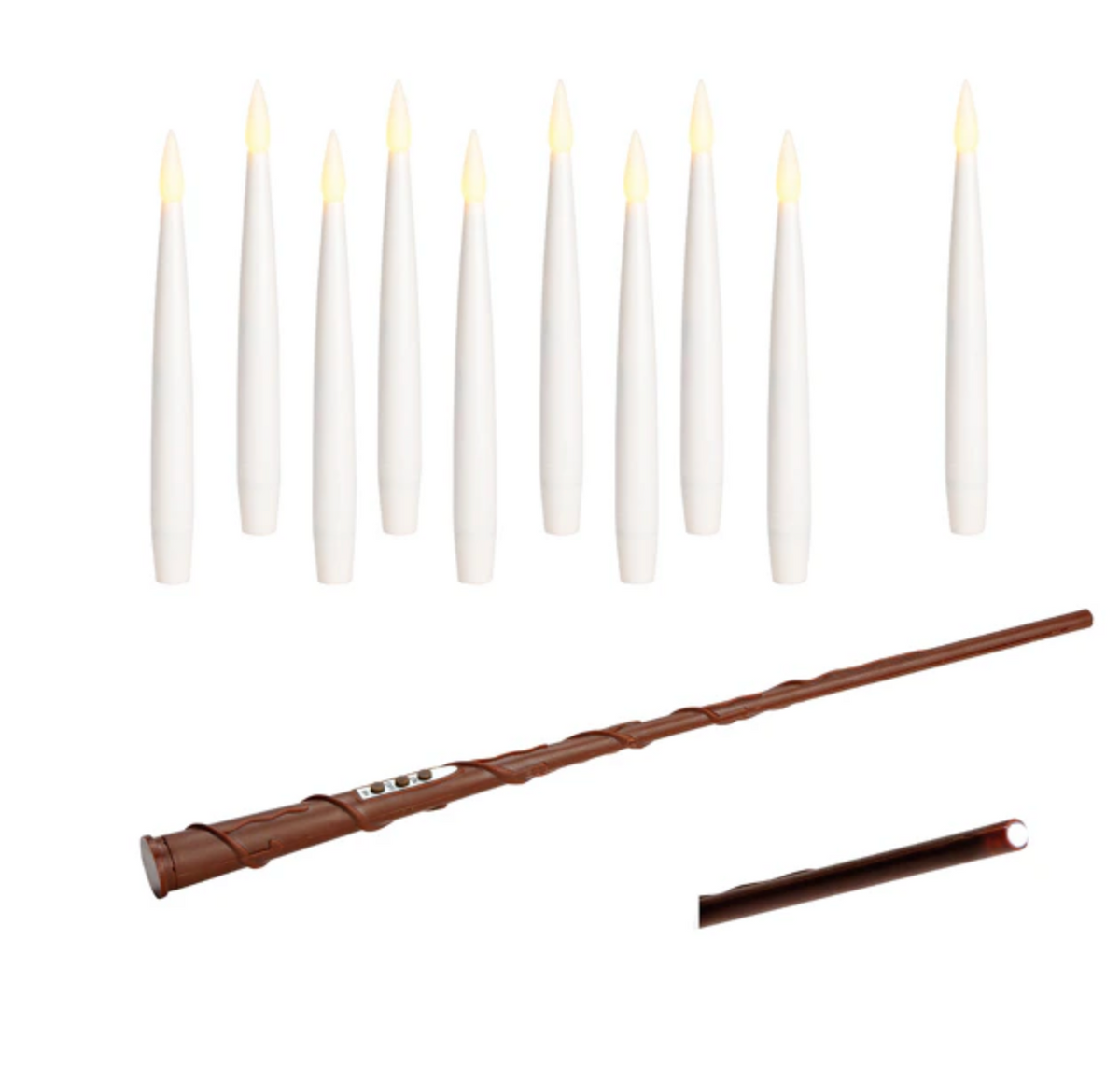 Lot de 10 bougies LED avec télécommande baguette magique