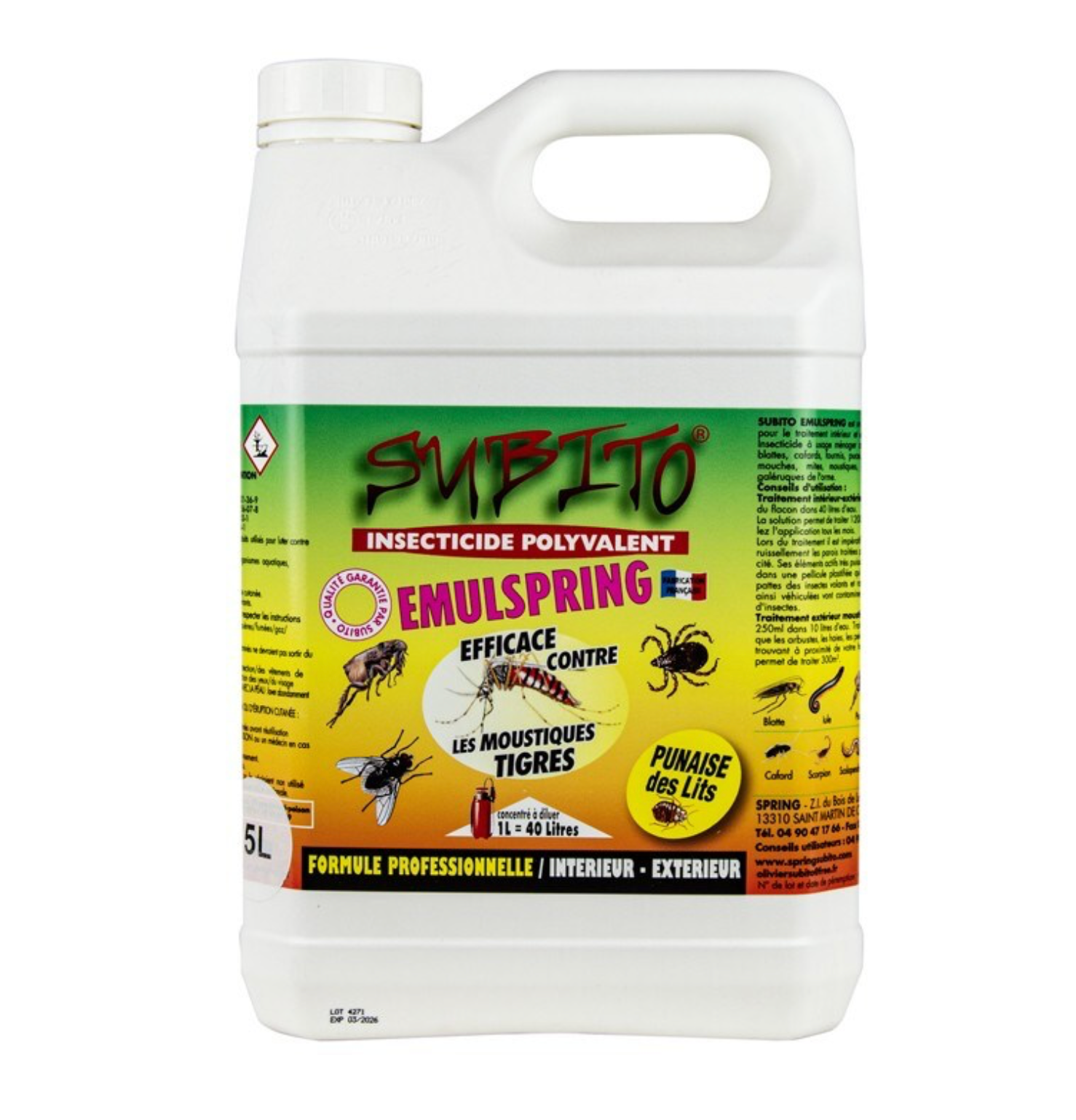 Insecticide polyvalent concentré pour moustiques tigres  5L – Subito