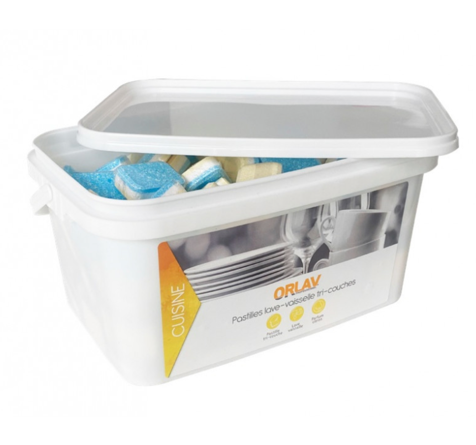 Pastilles lave-vaisselle 5 en 1 sans phosphate – Seau 3 kg