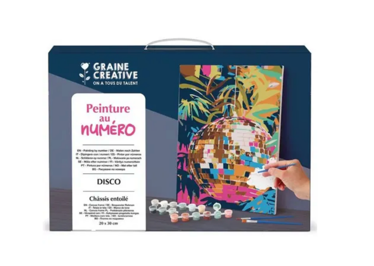 Peinture au numéro Boule Disco 20 x 30 cm