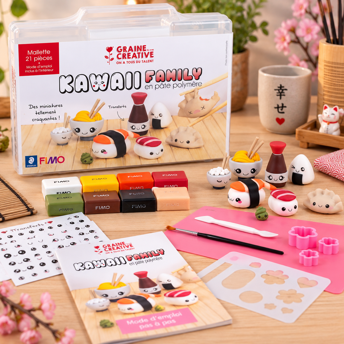 Mallette FIMO Kawaii Asie – Kit de modelage 21 pièces