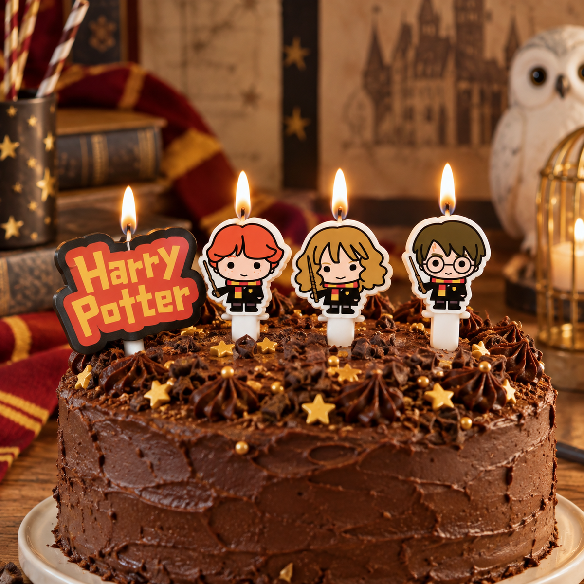 Bougies d’anniversaire Harry Potter – Set de 4 pièces