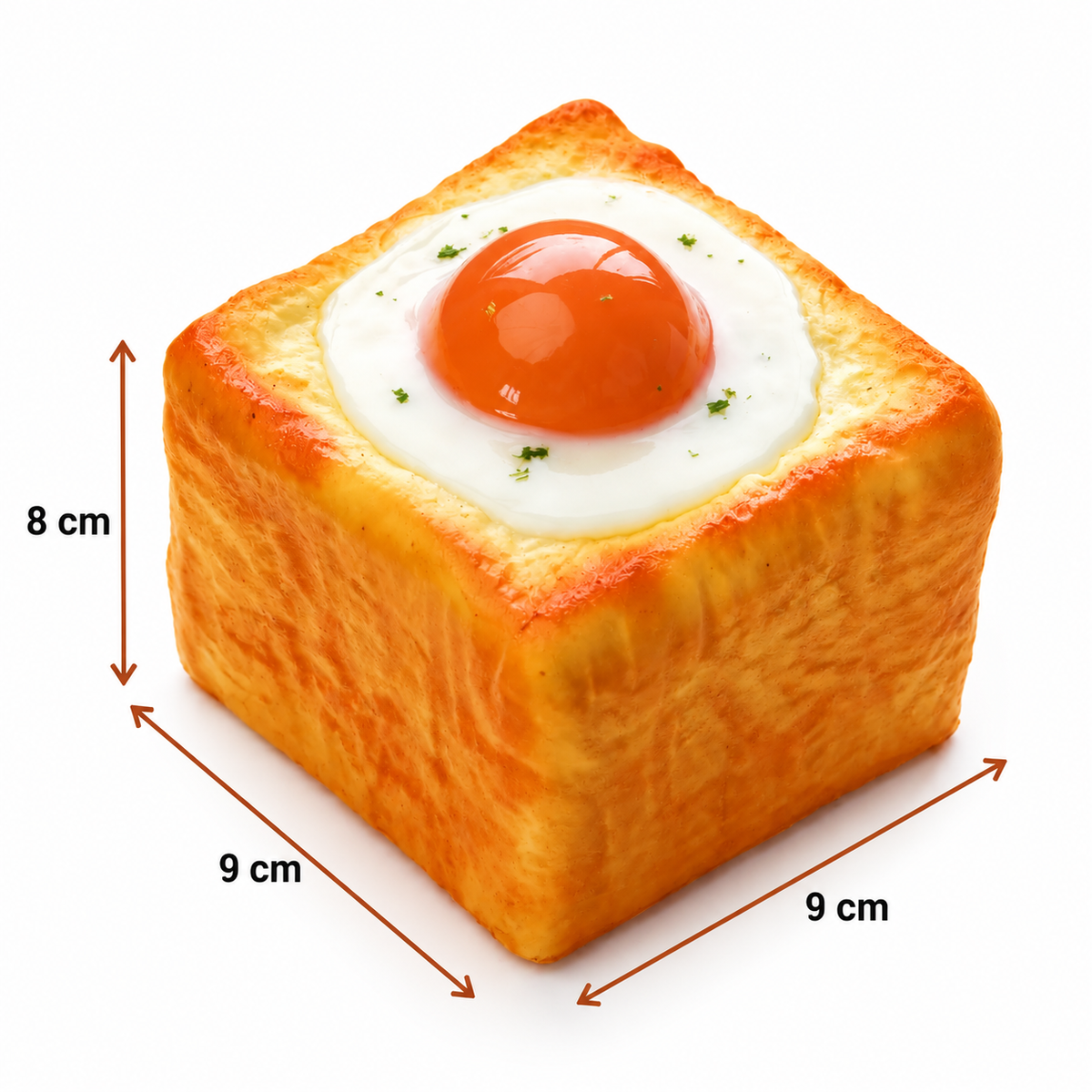 Squishy Toast Œuf au plat – anti-stress remontée lente