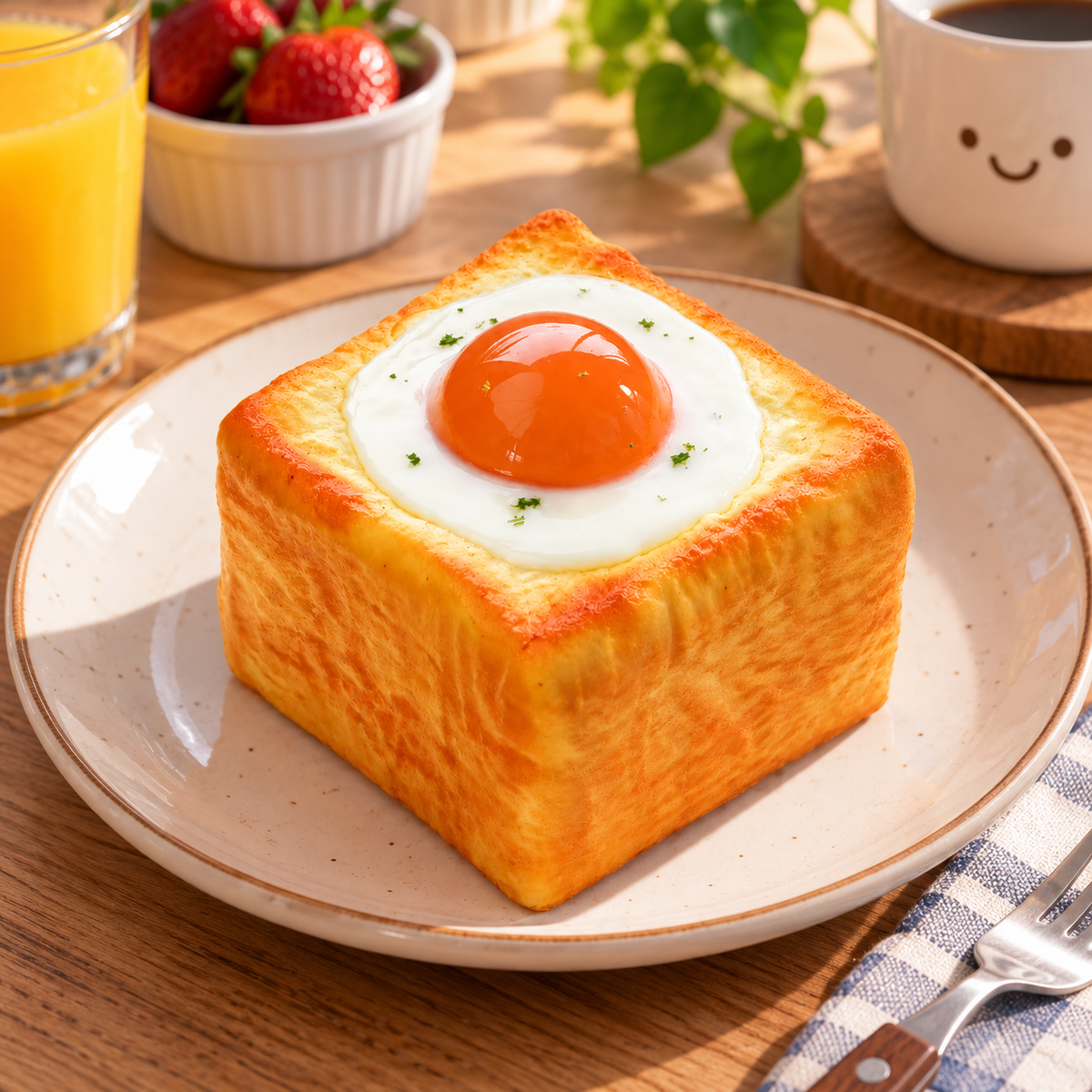 Squishy Toast Œuf au plat – anti-stress remontée lente