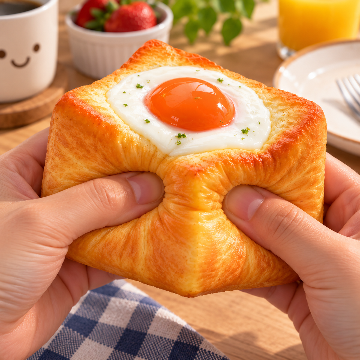 Squishy Toast Œuf au plat – anti-stress remontée lente