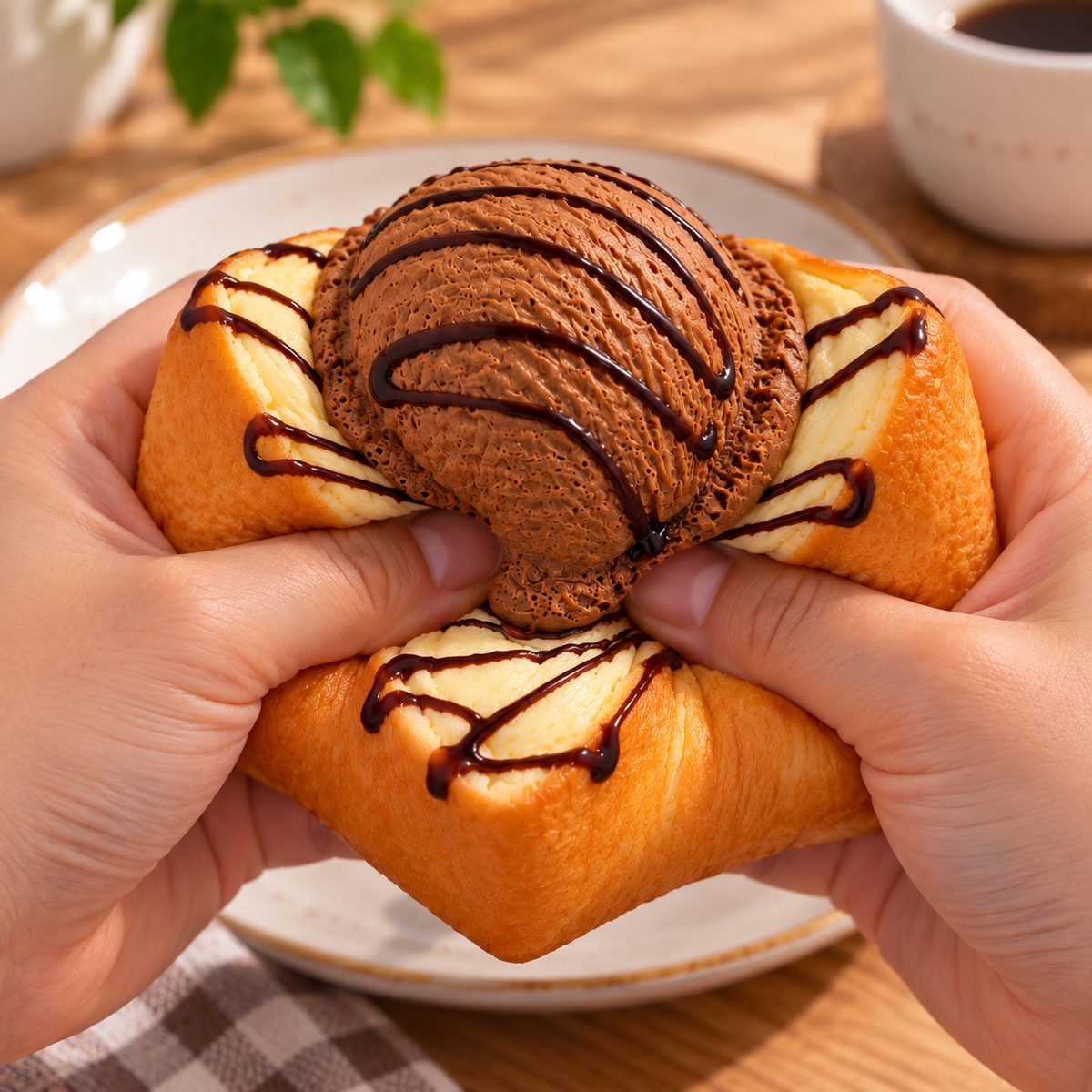 Squishy Toast Glacé Chocolat– anti-stress remontée lente