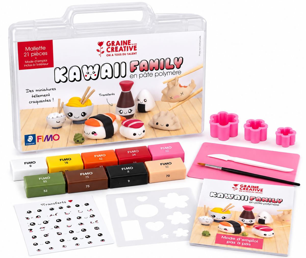 Mallette FIMO Kawaii Asie – Kit de modelage 21 pièces