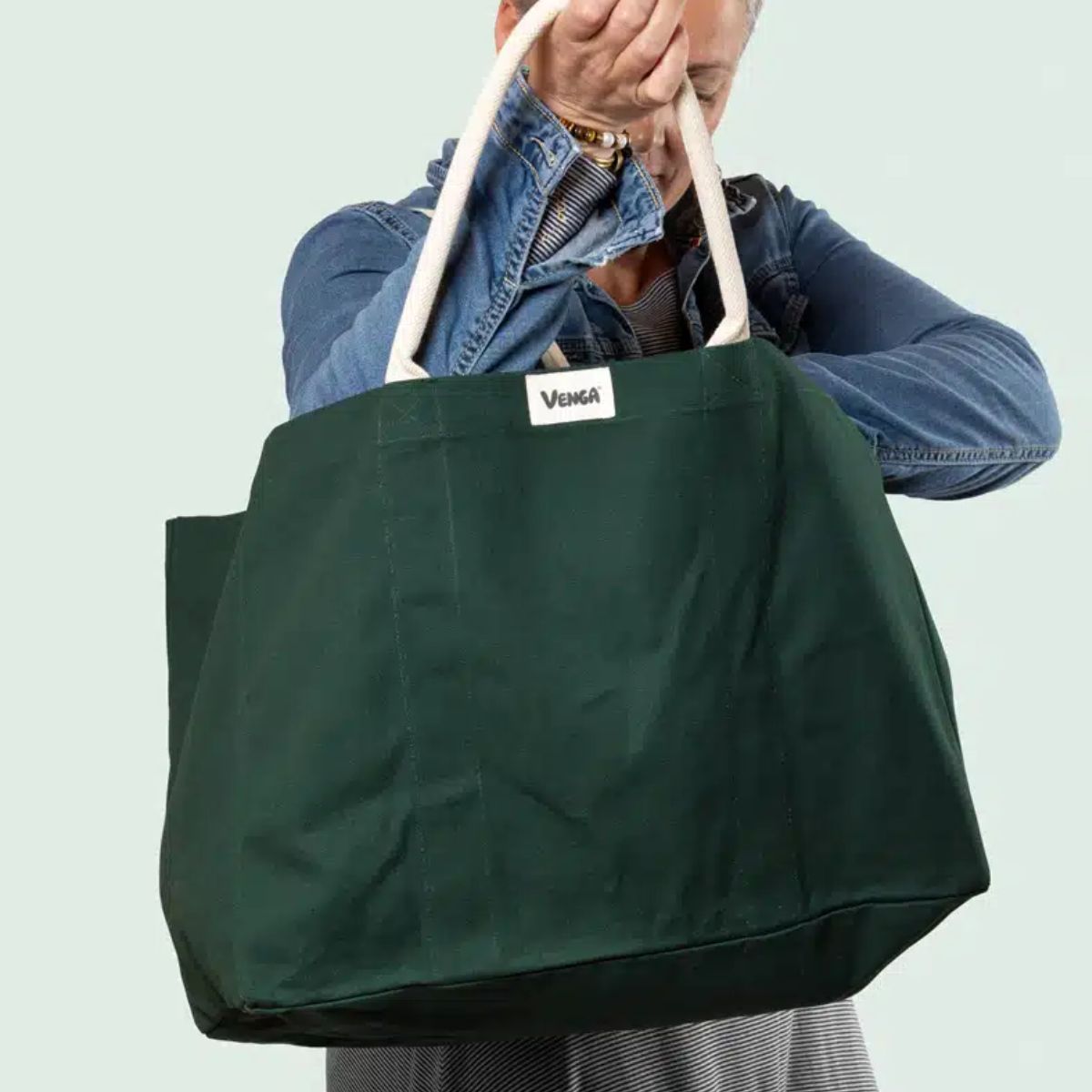 Grand sac cabas vert Kombu  - VENGA
