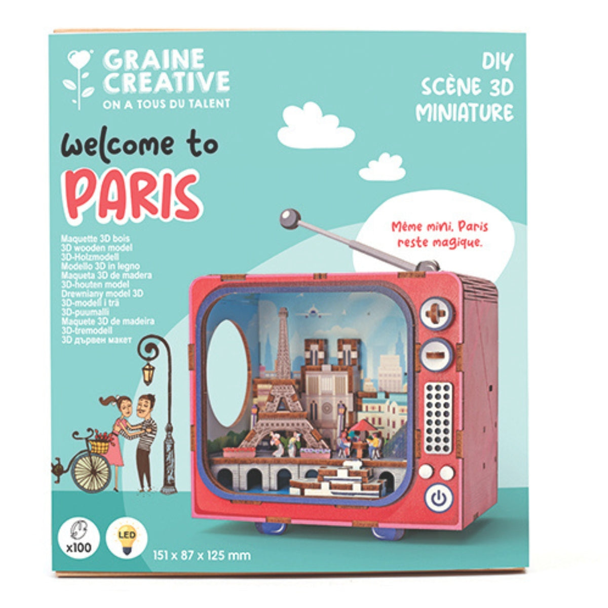 Maquette 3D Bois TV Paris | Kit Modélisme Miniature à Construire