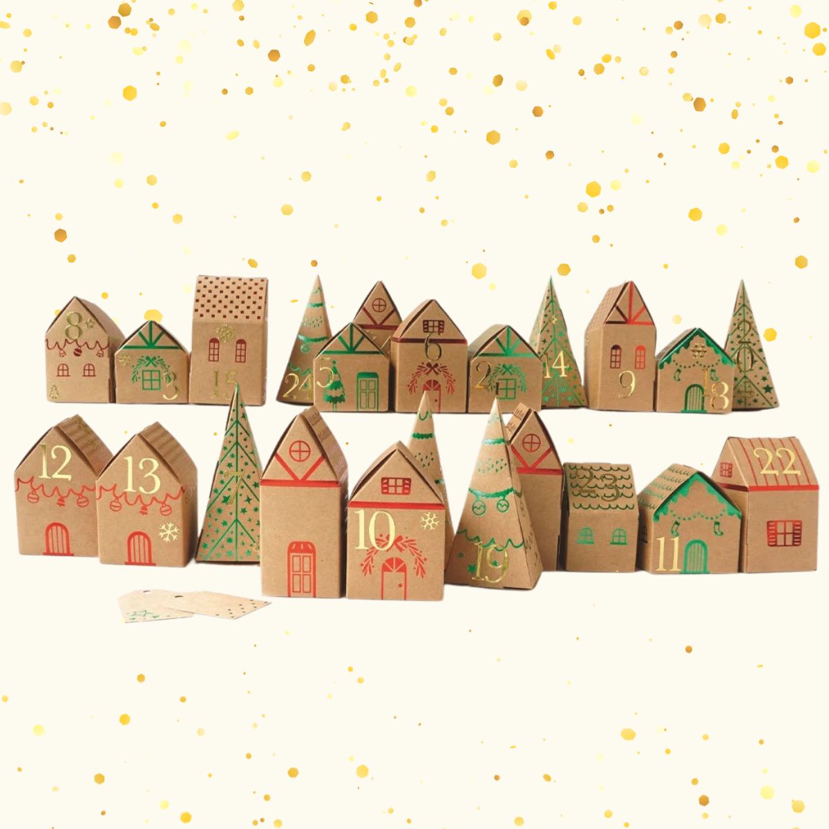 Kit pour faire son propre calendrier de l'Avent Village de Noël