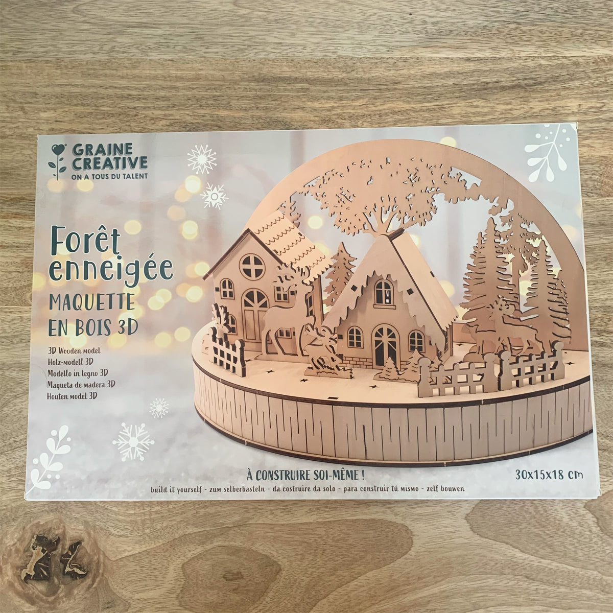 Maquette 3D en bois - Forêt enneigée