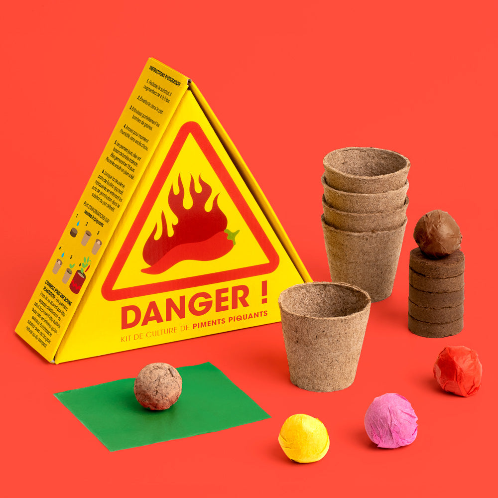 Kit de Culture Danger ! – 5 Variétés de Piments Piquants