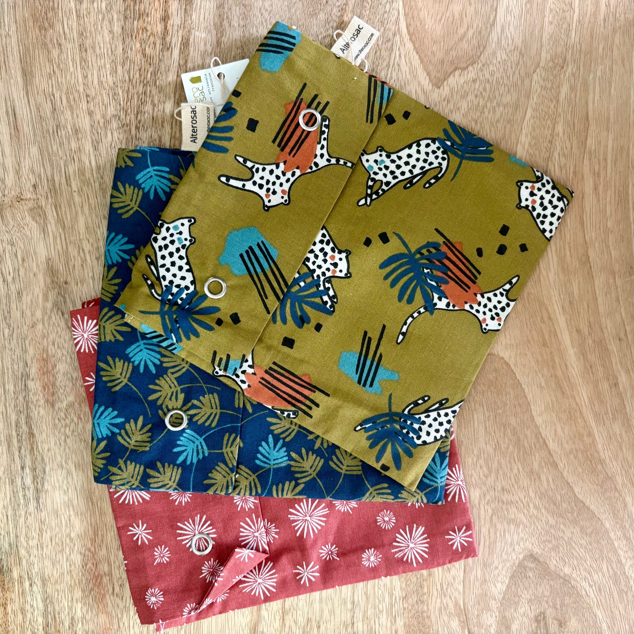 Pochette à goûter/sandwich en lin enduit - coloris aléatoire