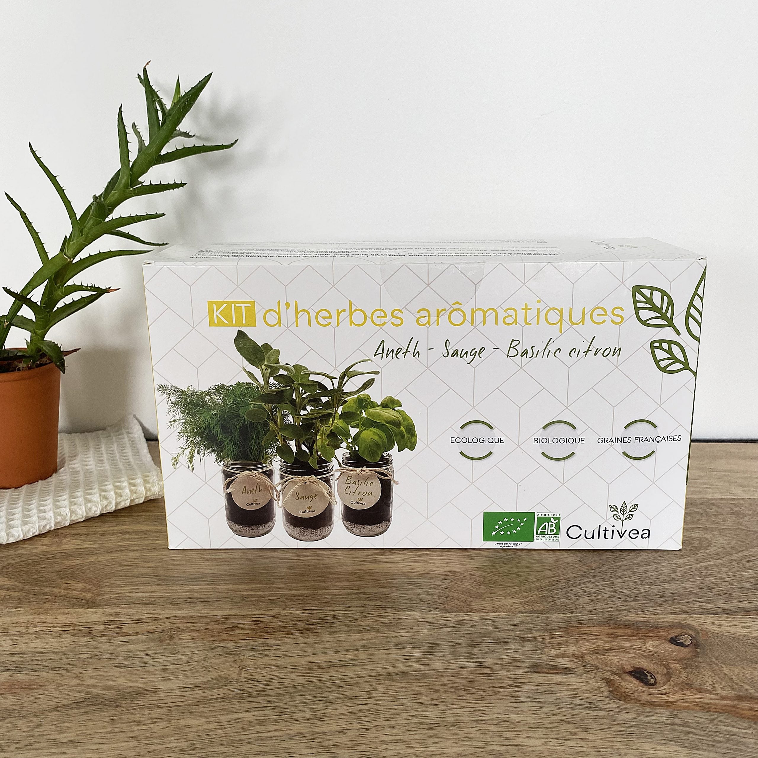 Kit d’herbes aromatiques BIO – (Aneth, Sauge, Basilic citron)k