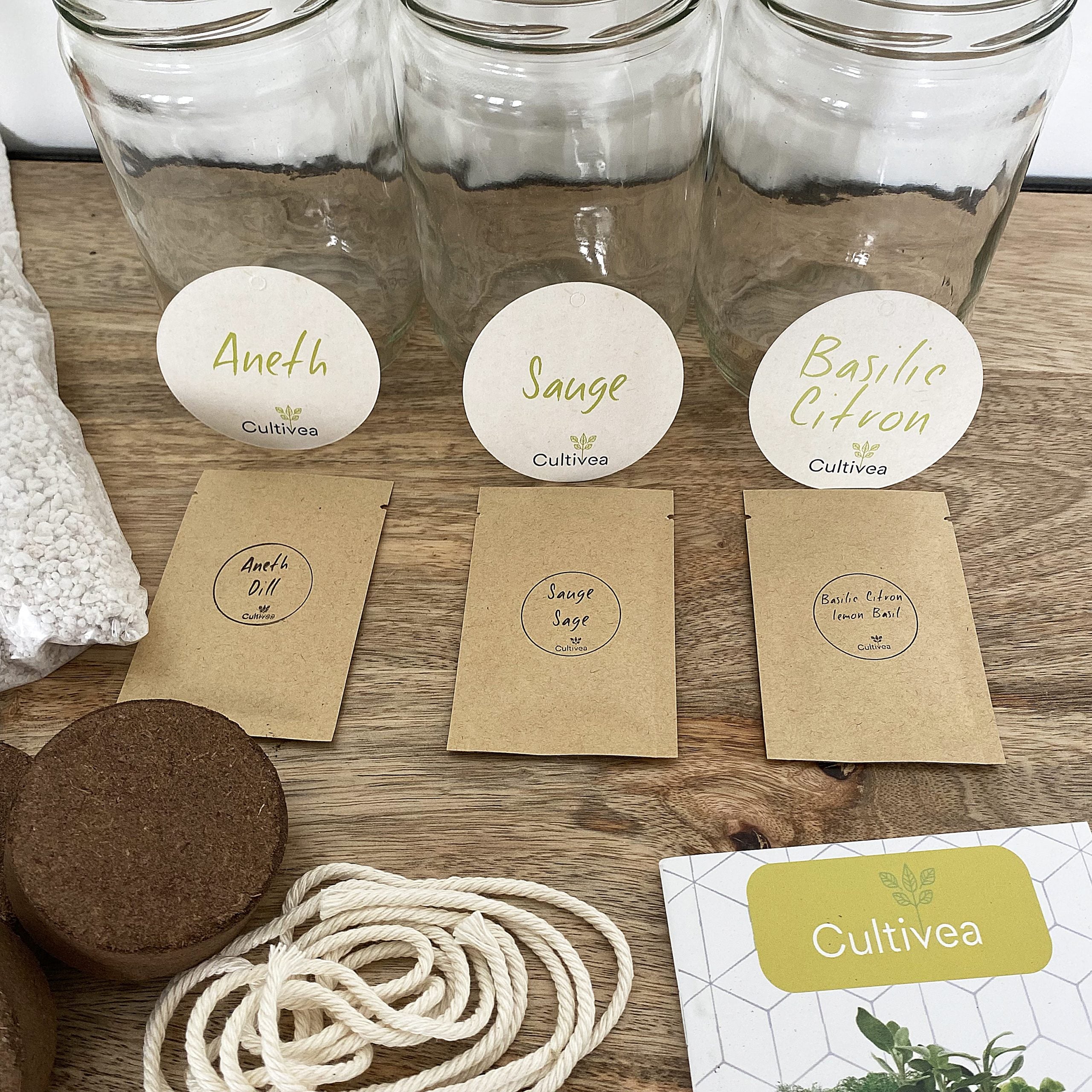 Kit d’herbes aromatiques BIO – (Aneth, Sauge, Basilic citron)k