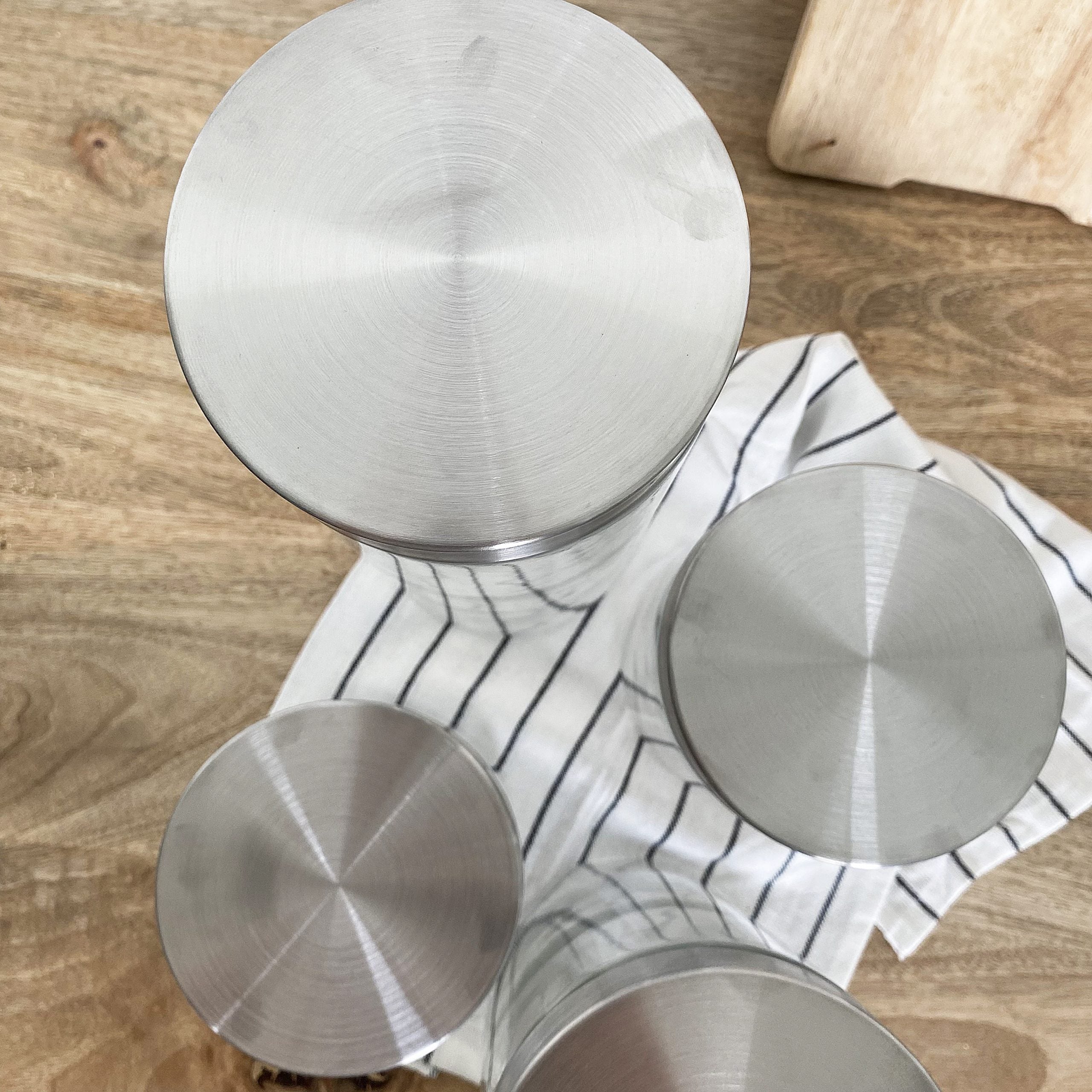 Bocaux en verre avec bouchon acier inoxydable gris