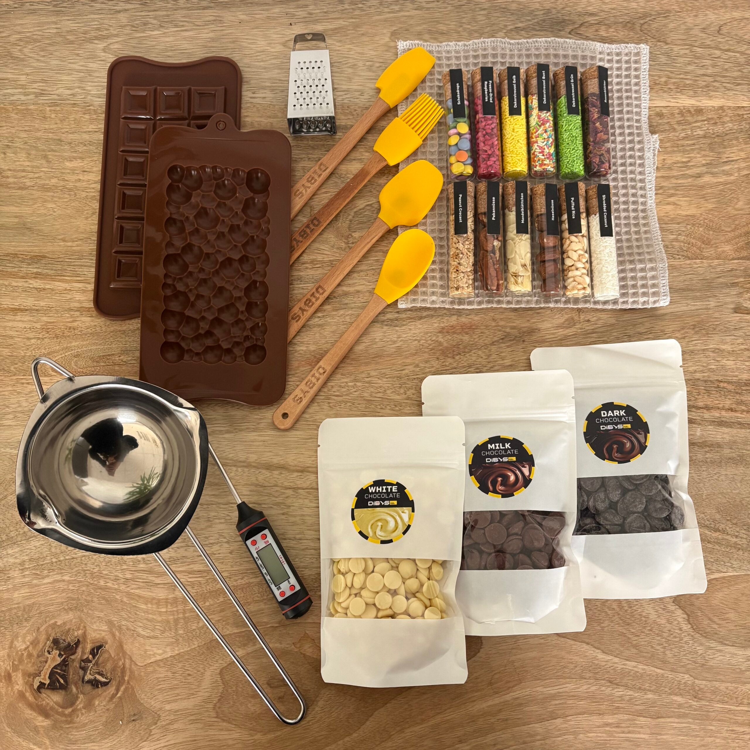 Coffret DIY tablettes 3 chocolats et toppings