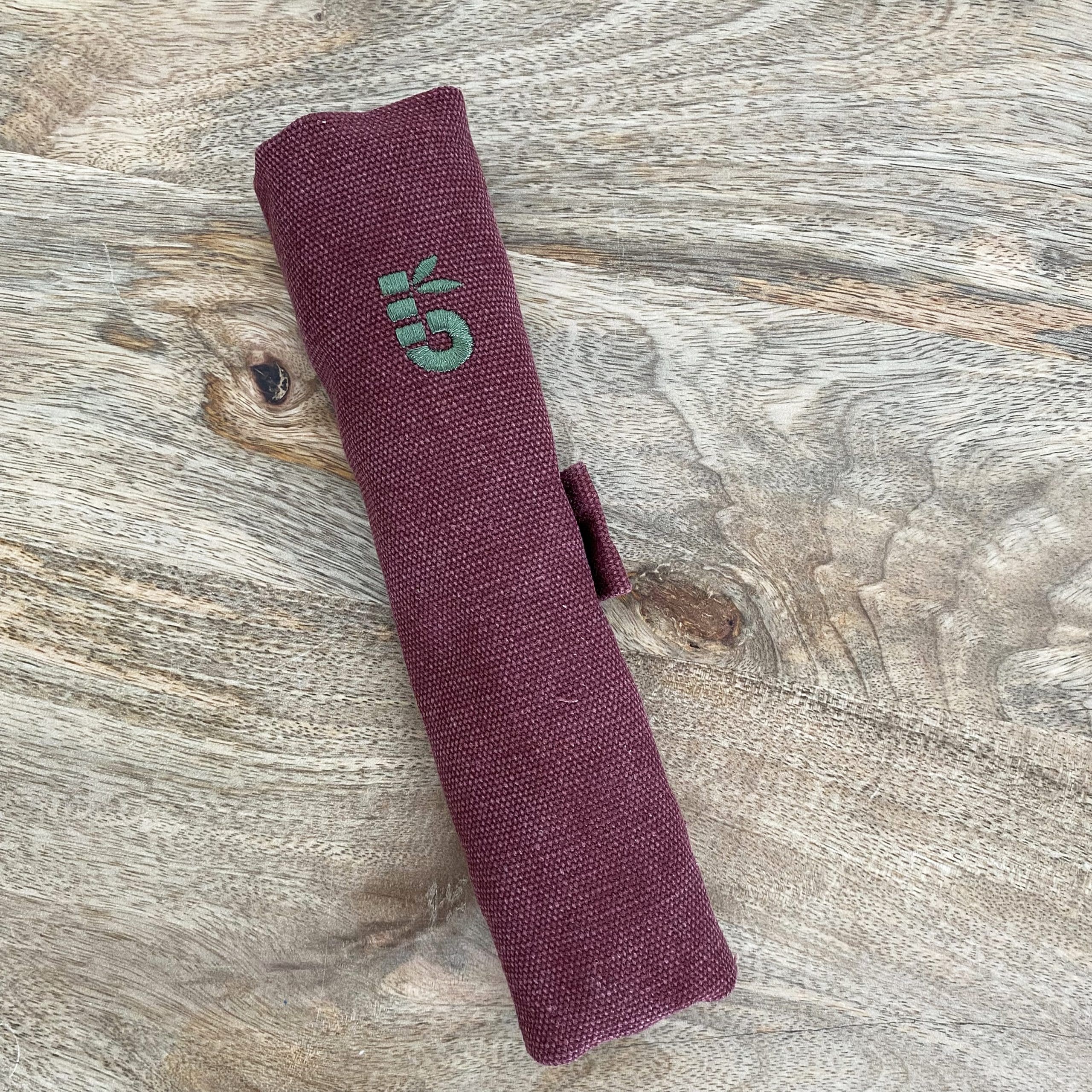 Set de couverts en bambou réutilisables bordeaux