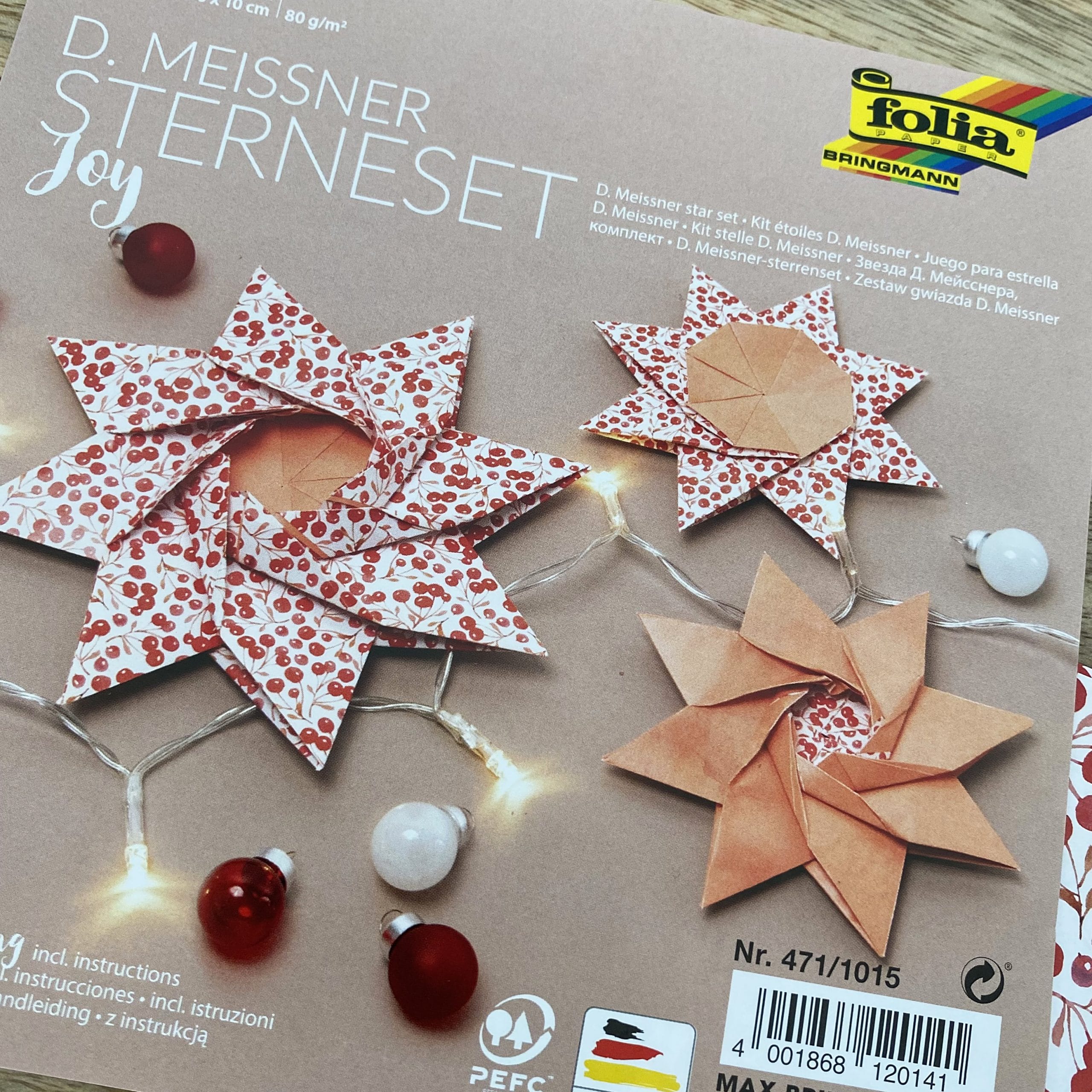Kit d'étoiles en papier de Noël Joy à construir DIY