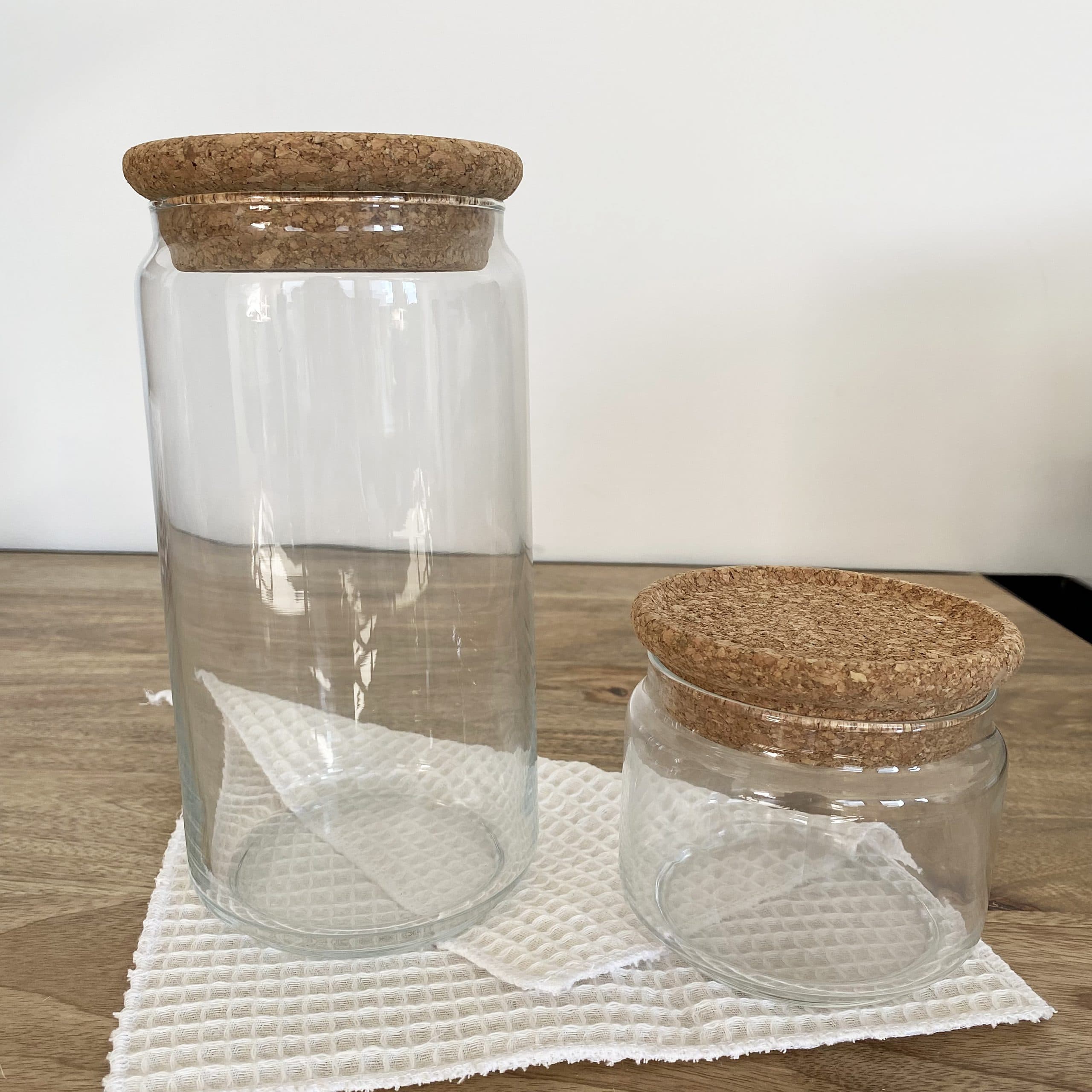 Bocaux en verre avec bouchon en liège - Taille au choix