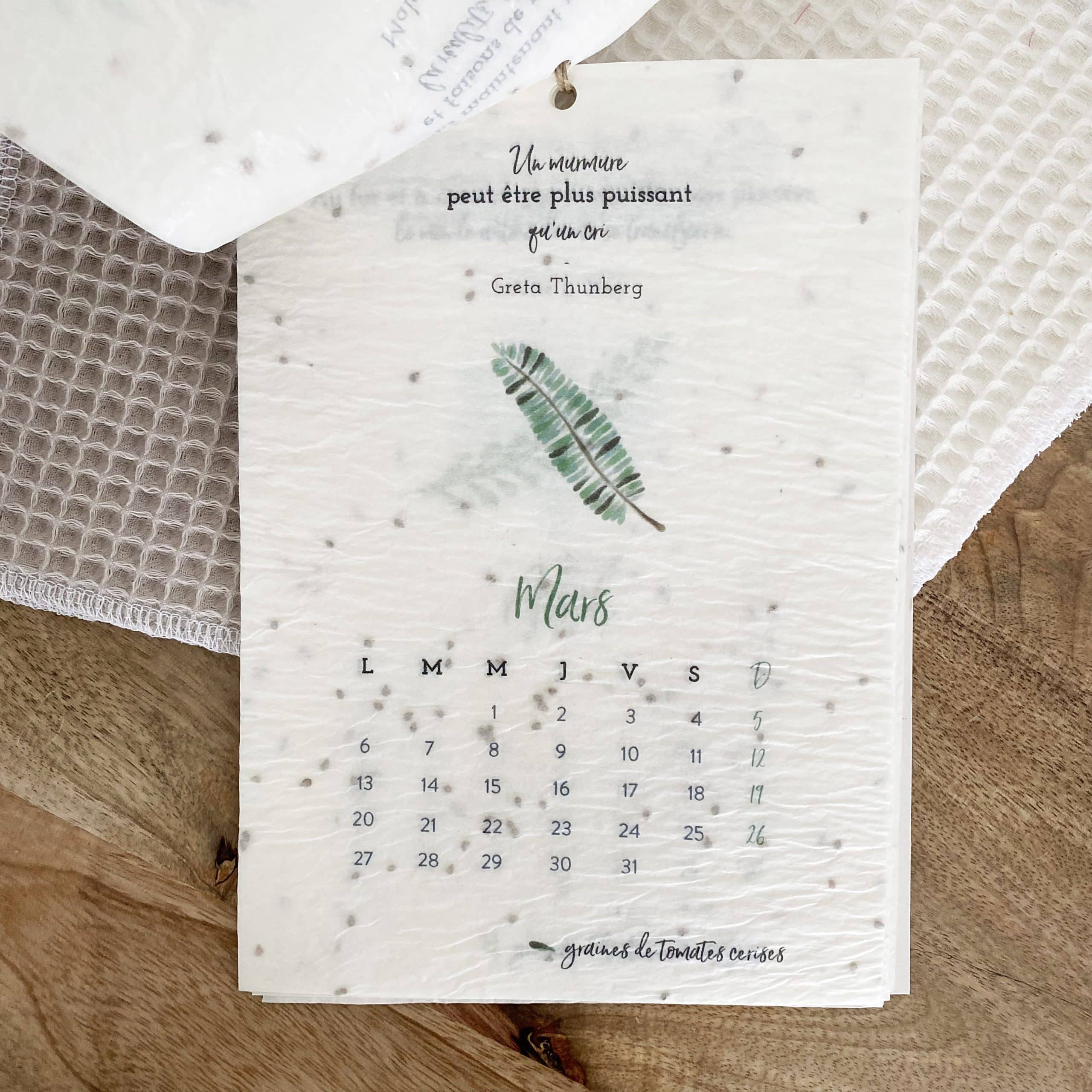 Calendrier ensemencé à planter 2024 Jardin - Format A5