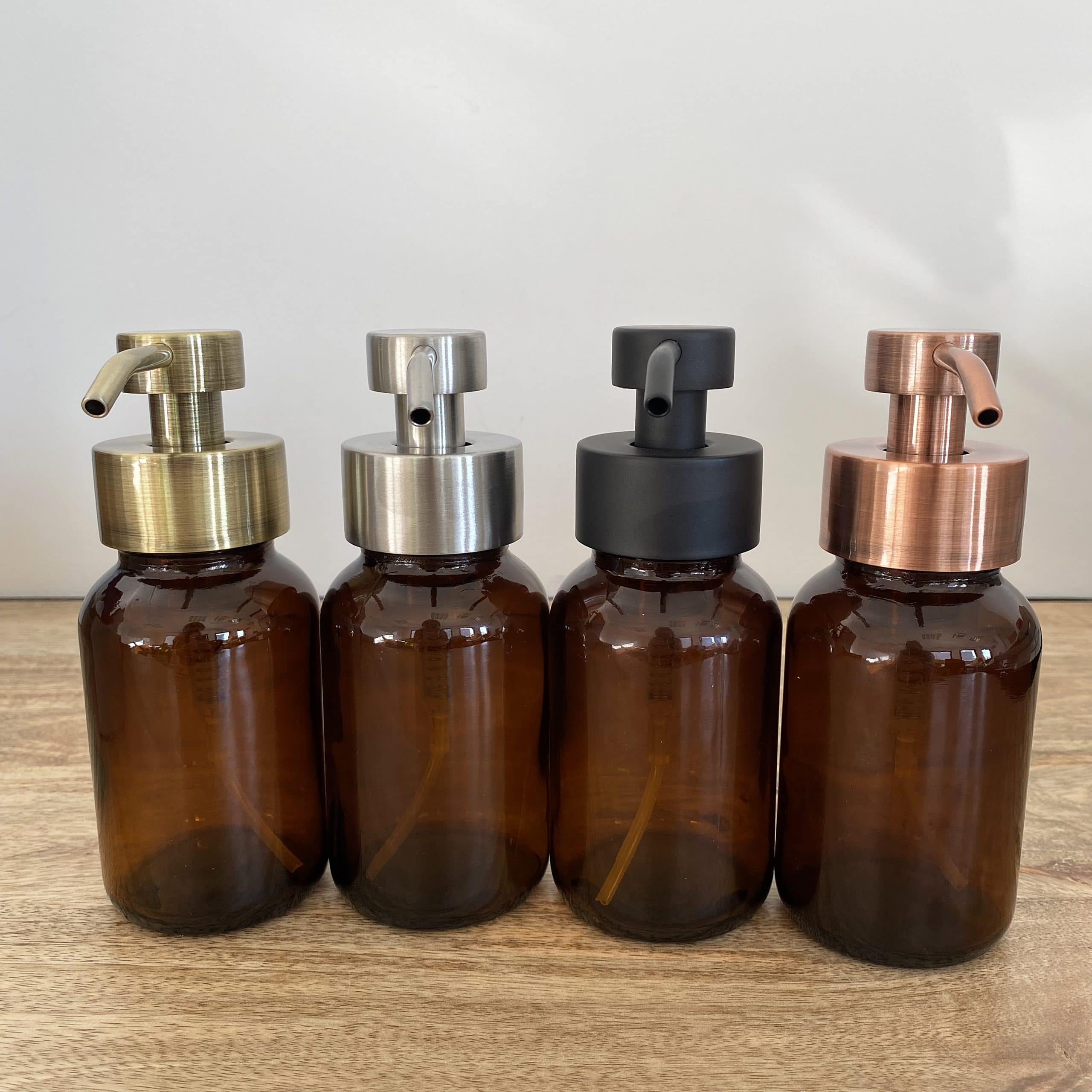 Distributeur de savon mousse en verre ambré - Coloris au choix