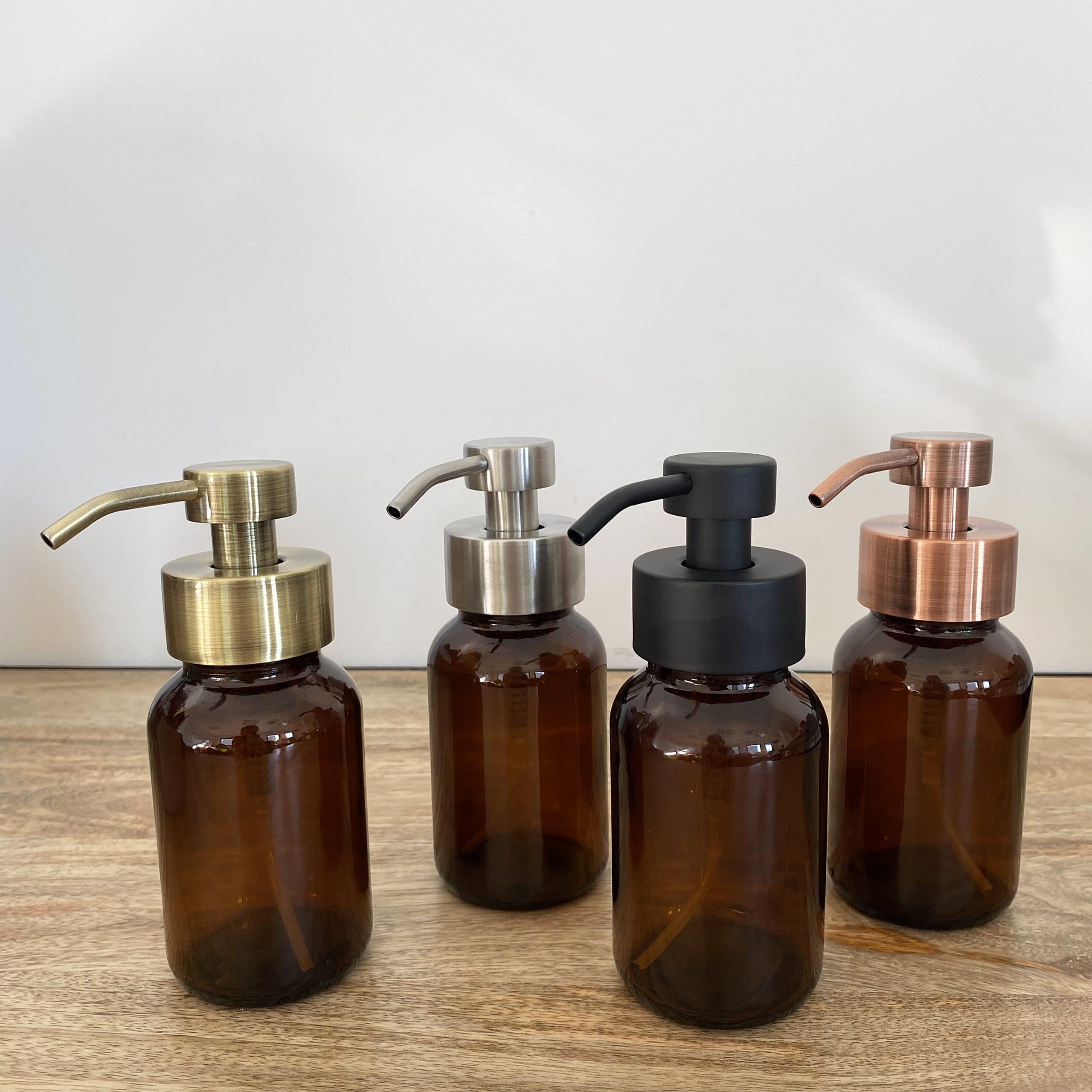 Distributeur de savon mousse en verre ambré - Coloris au choix