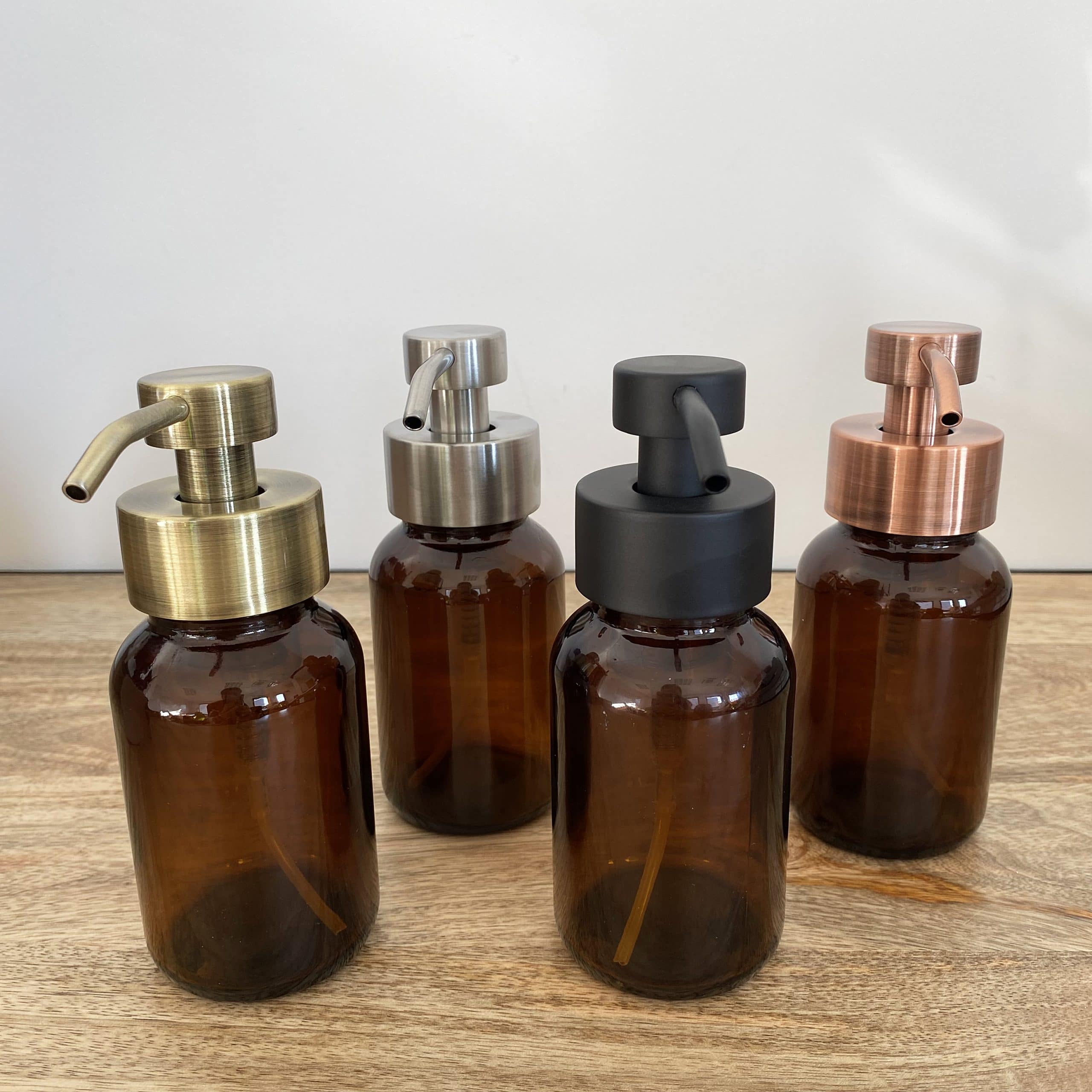 Distributeur de savon mousse en verre ambré - Coloris au choix