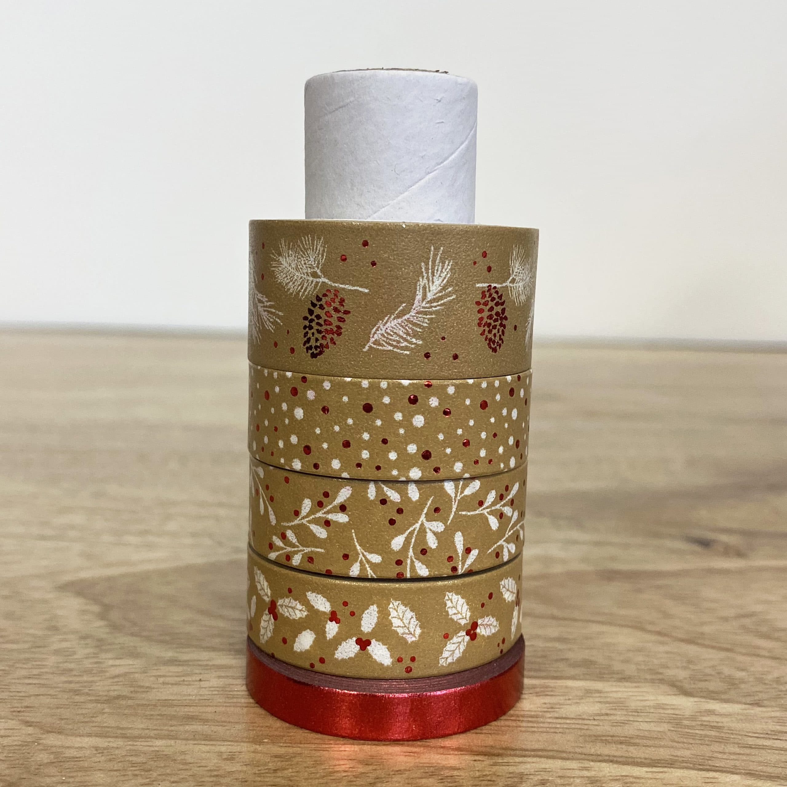 Ruban adhésif décoratif de Noël - Rouge / Blanc