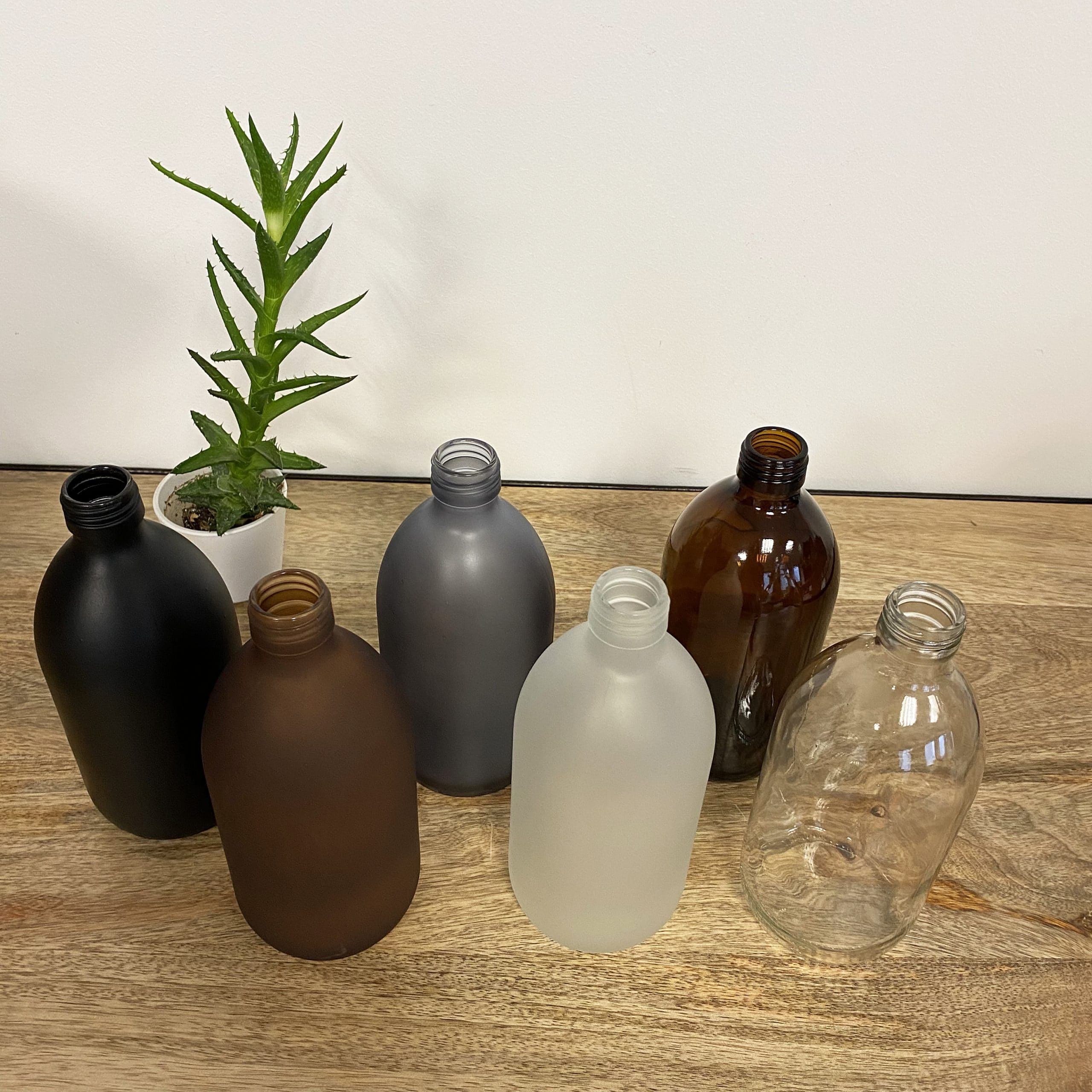 Flacon en verre 500 ml - 6 coloris au choix