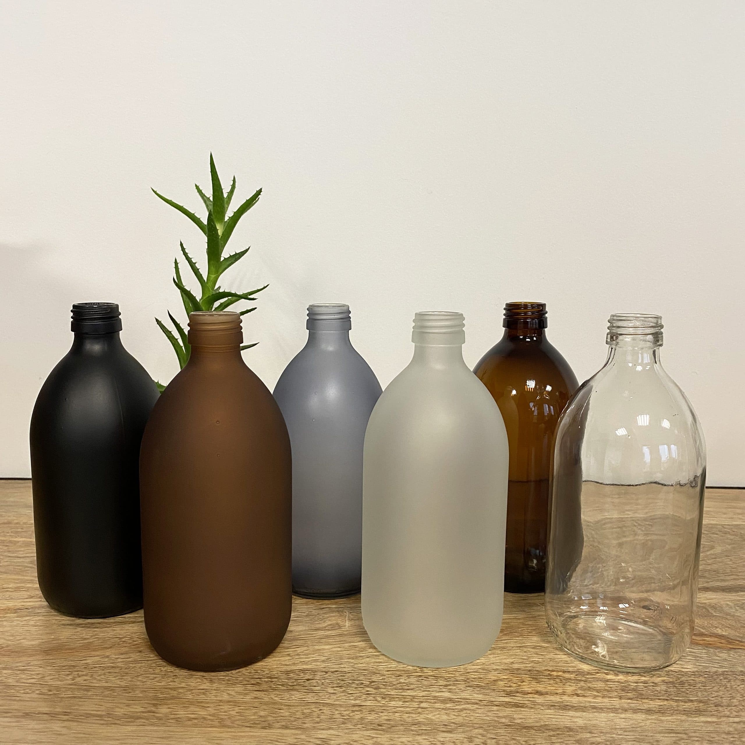 Flacon en verre 500 ml - 6 coloris au choix