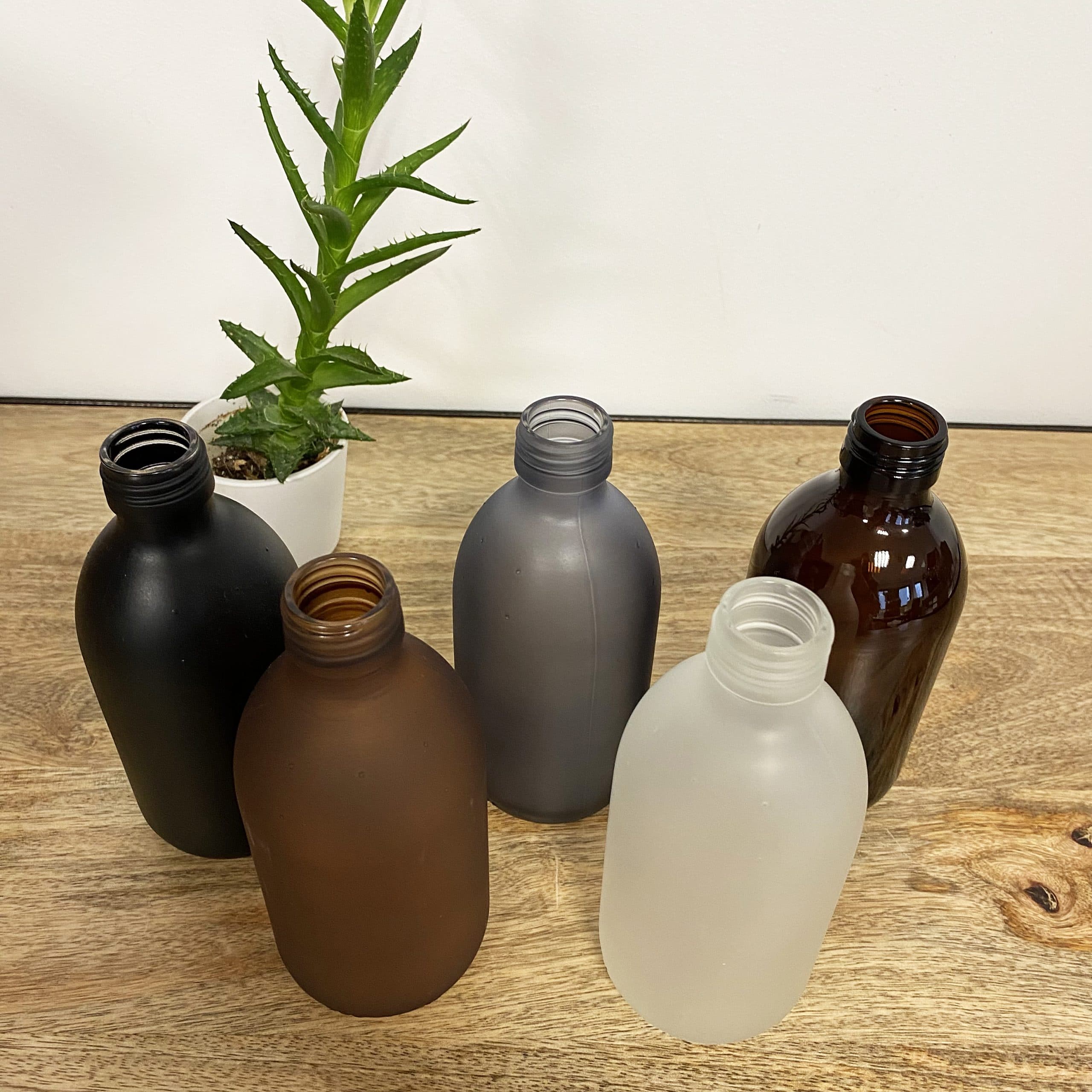 Flacon en verre 300 ml - 5 coloris au choix