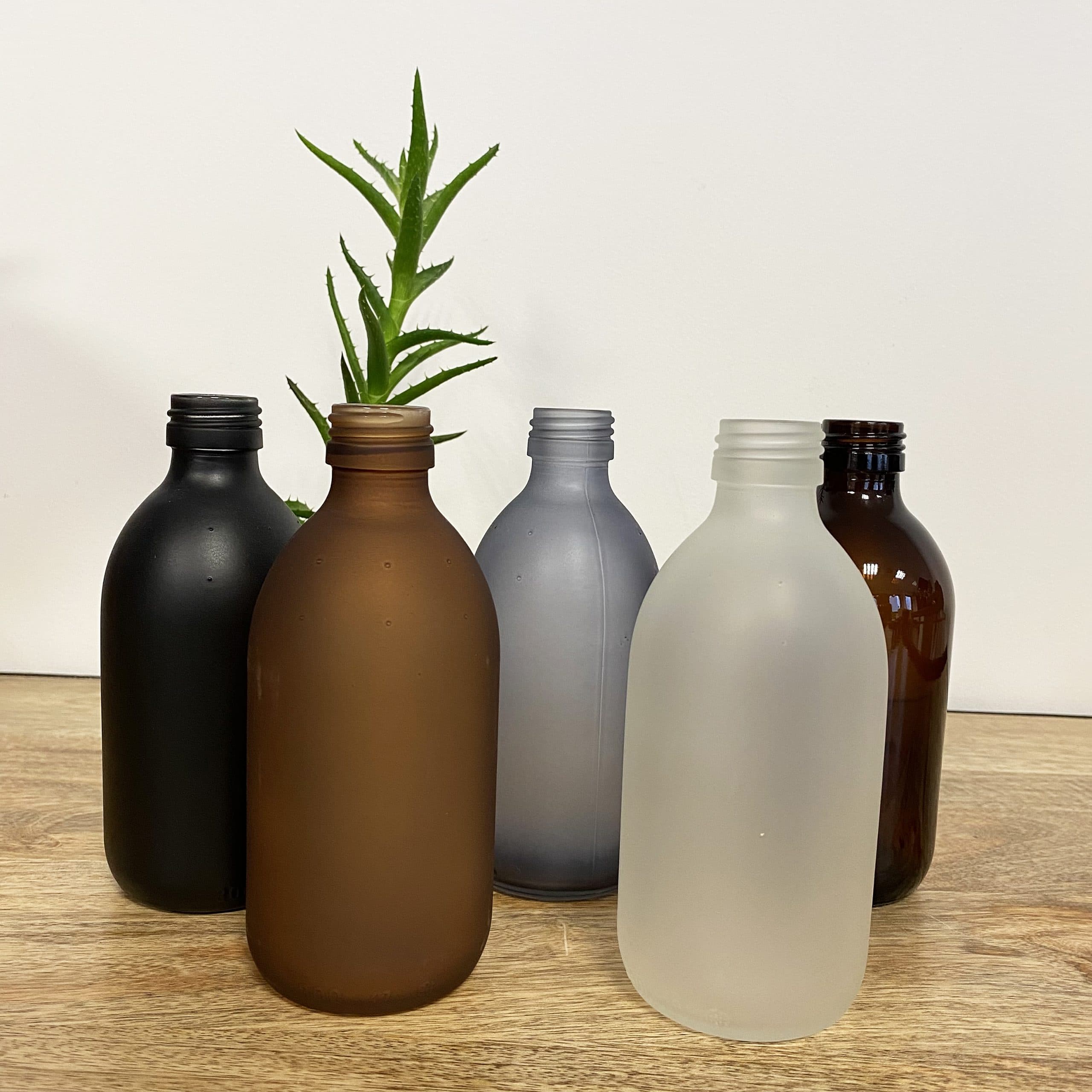 Flacon en verre 300 ml - 5 coloris au choix
