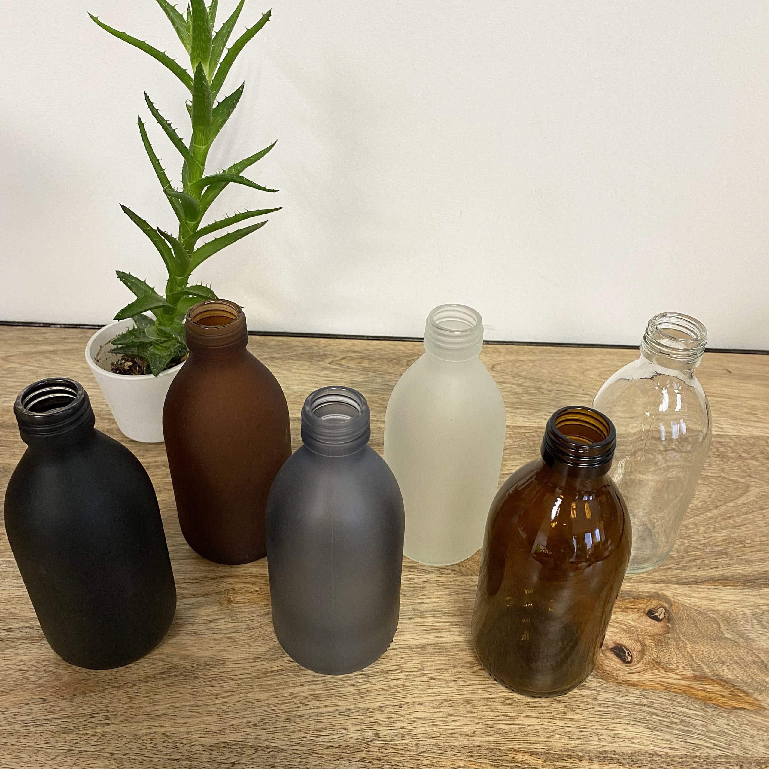 Flacon en verre 250 ml - 6 coloris au choix