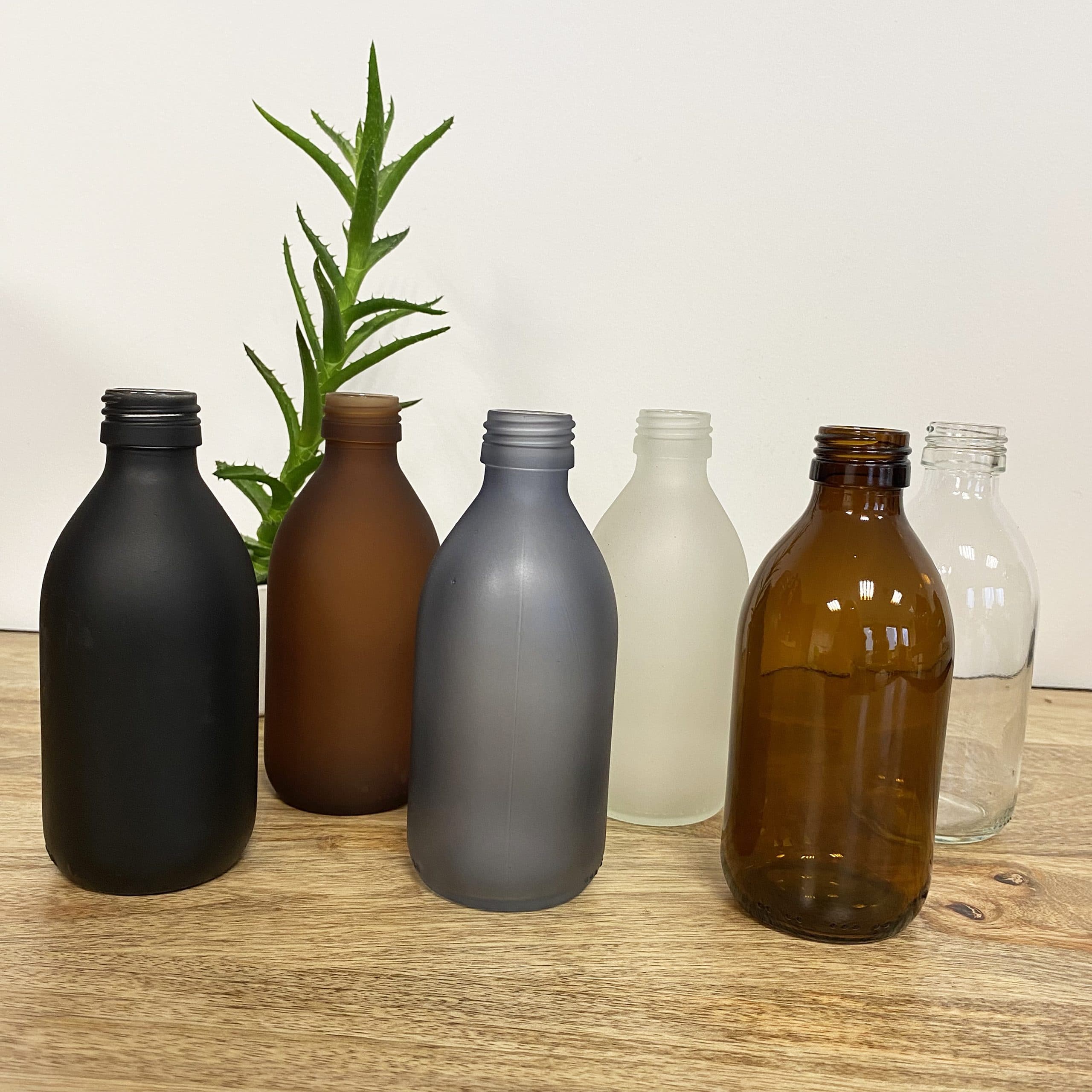 Flacon en verre 250 ml - 6 coloris au choix