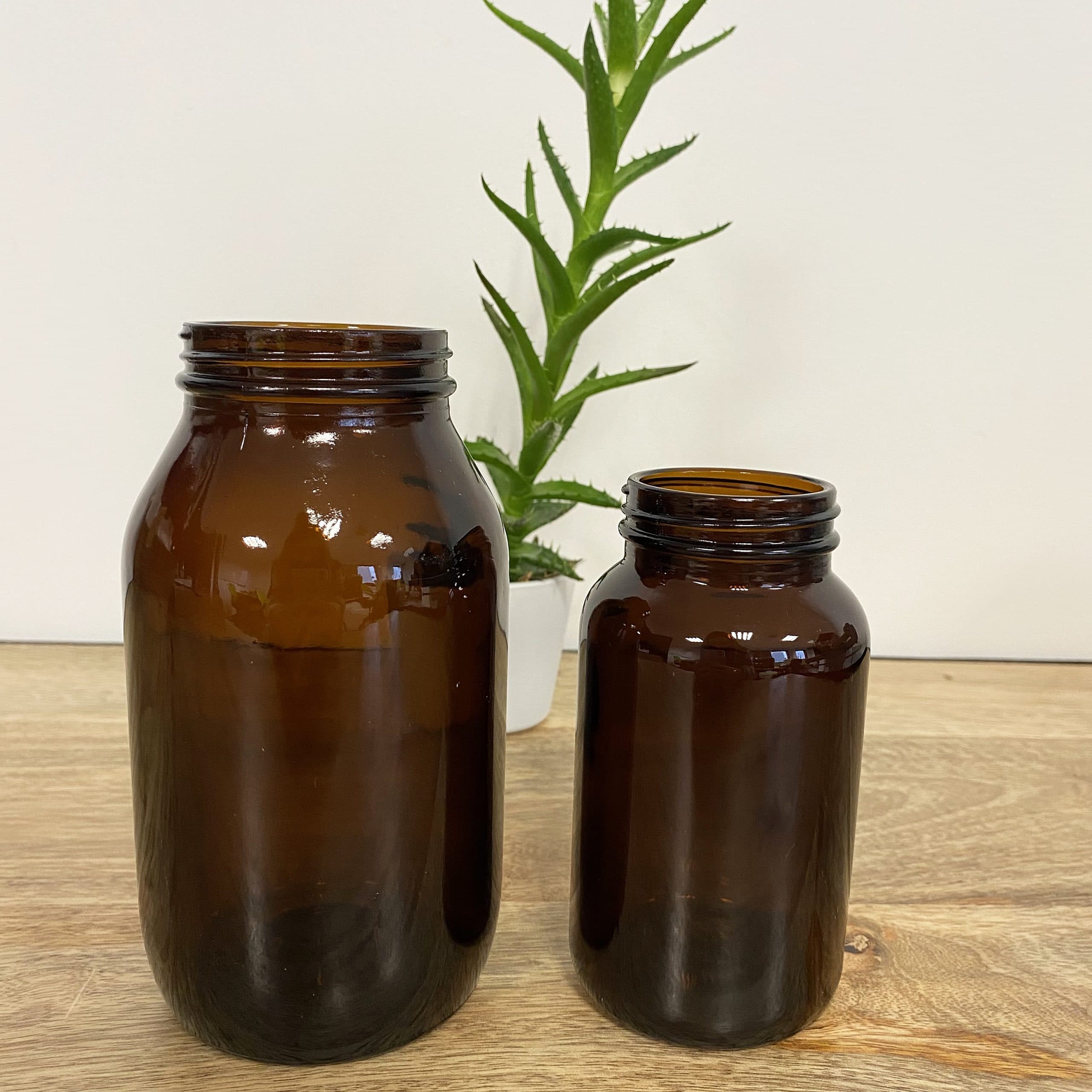 Jar en verre ambré - 500 ou 250 ml