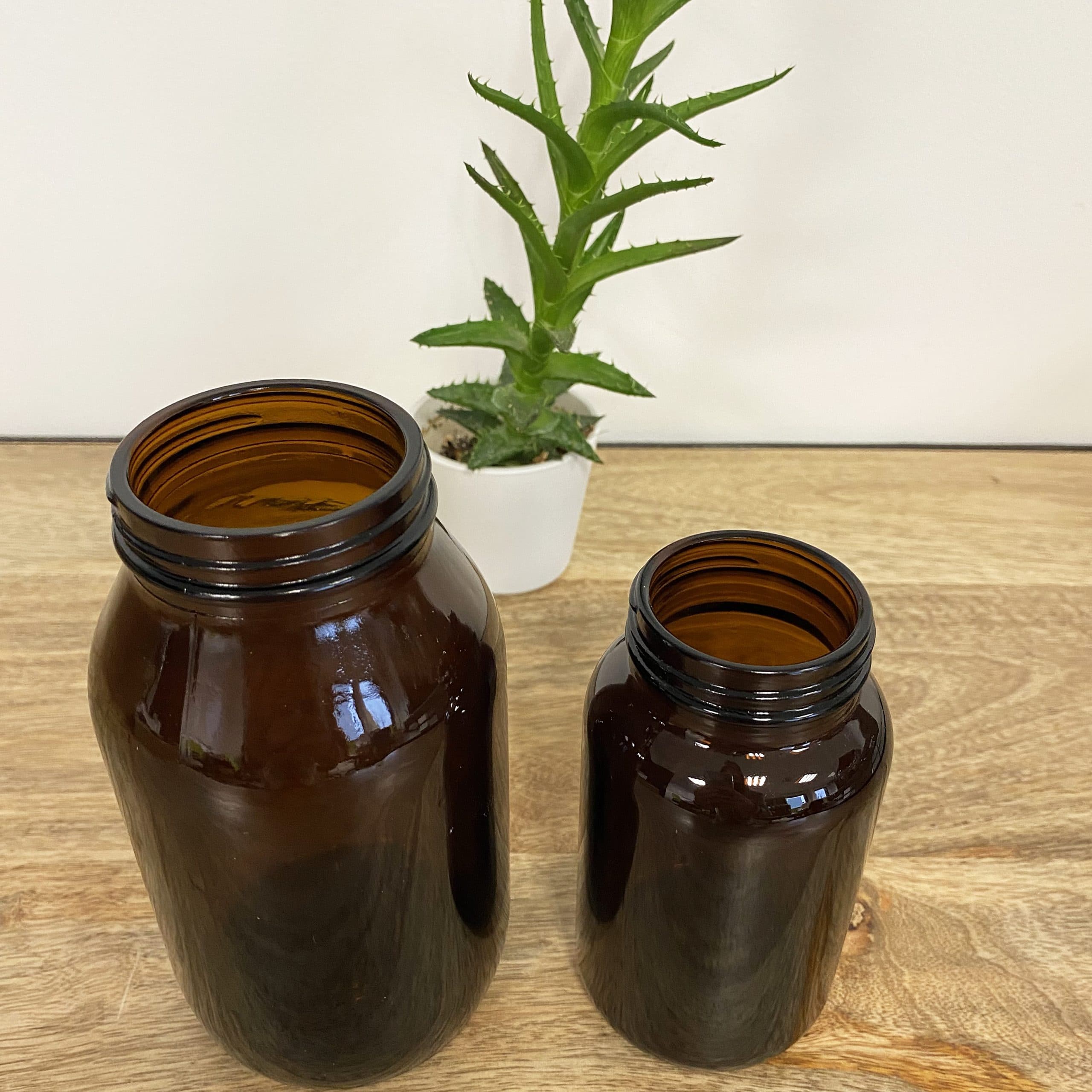 Jar en verre ambré - 500 ou 250 ml