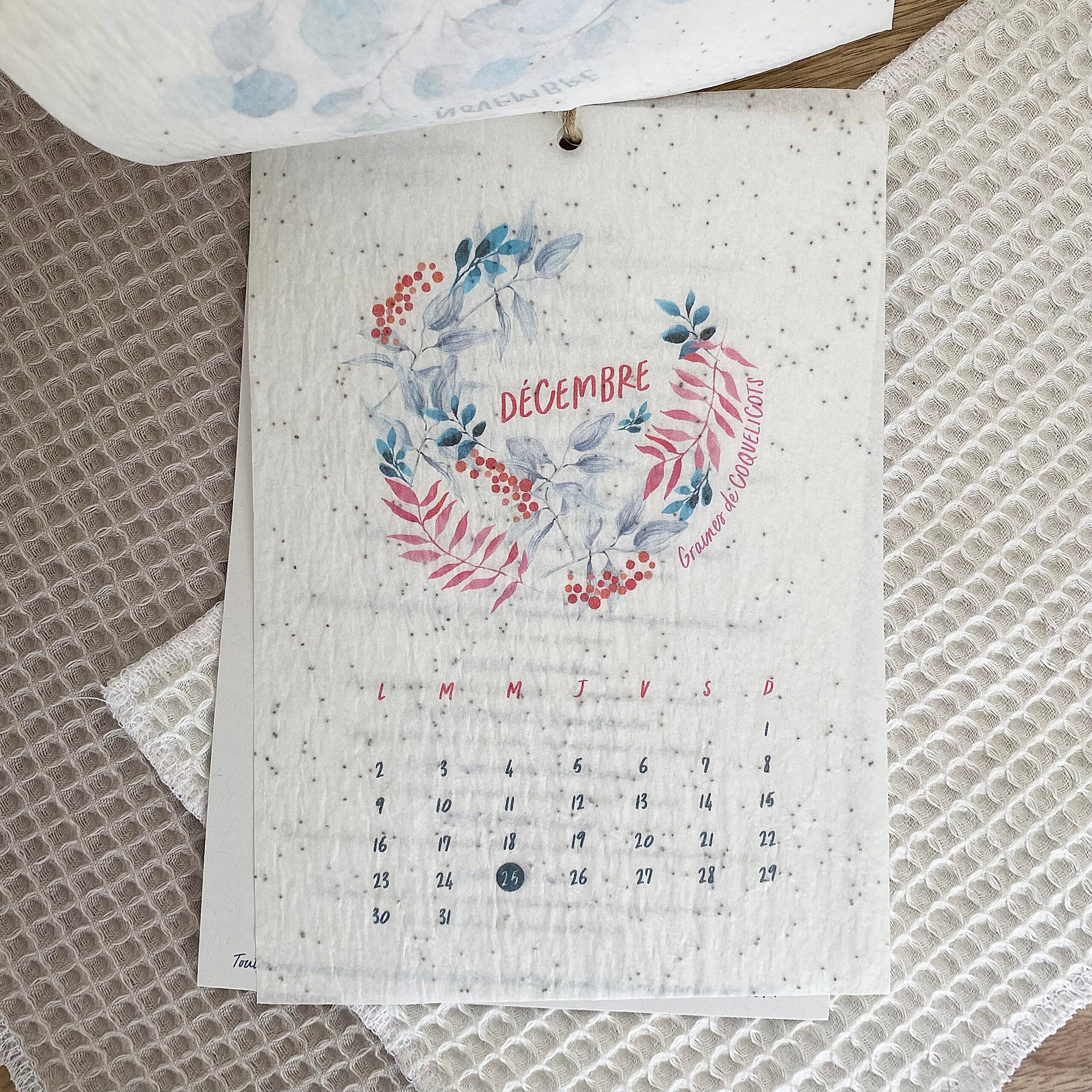 Calendrier ensemencé à planter 2024 Saisons - Format A6