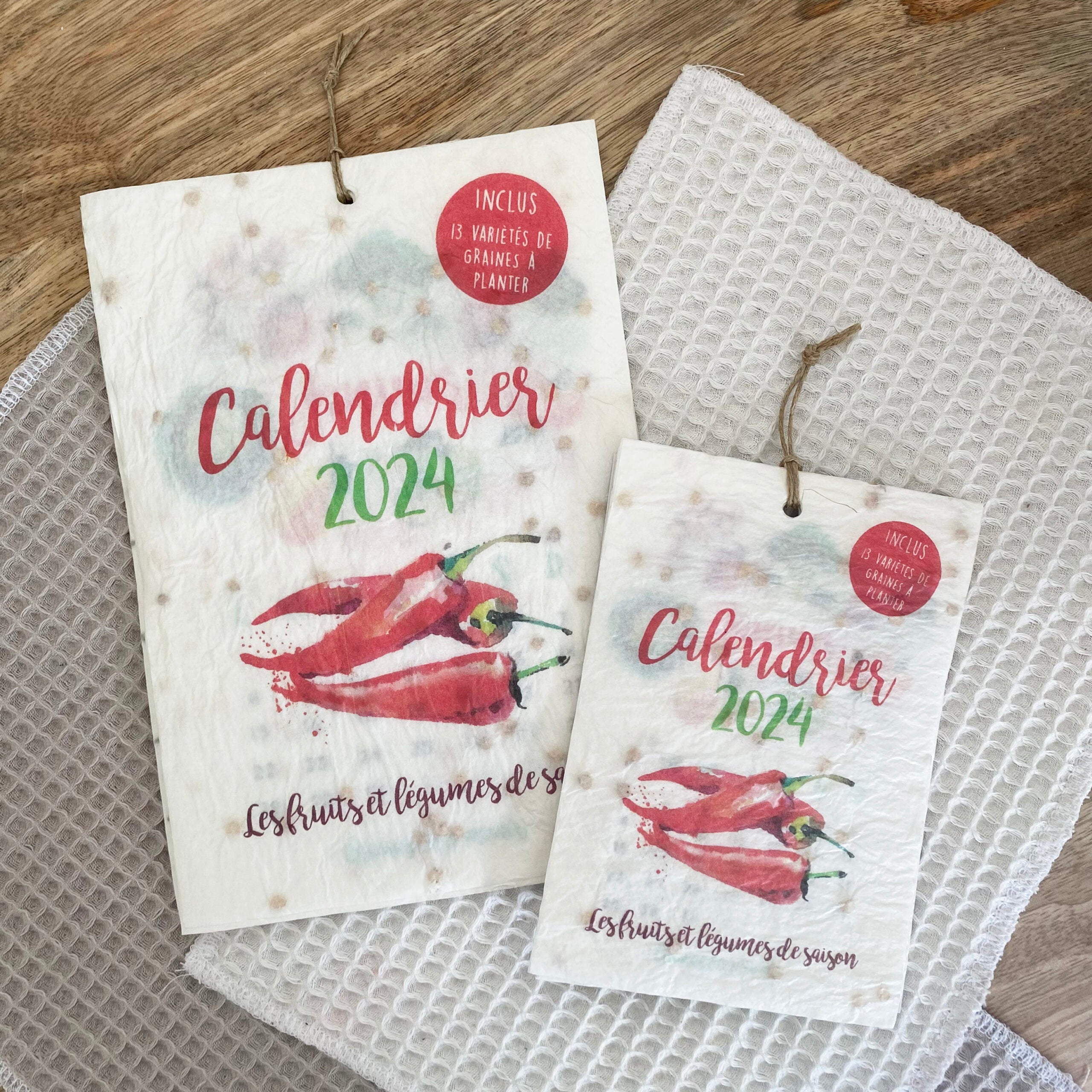 Calendrier ensemencé à planter 2024 Légumes - Format A6